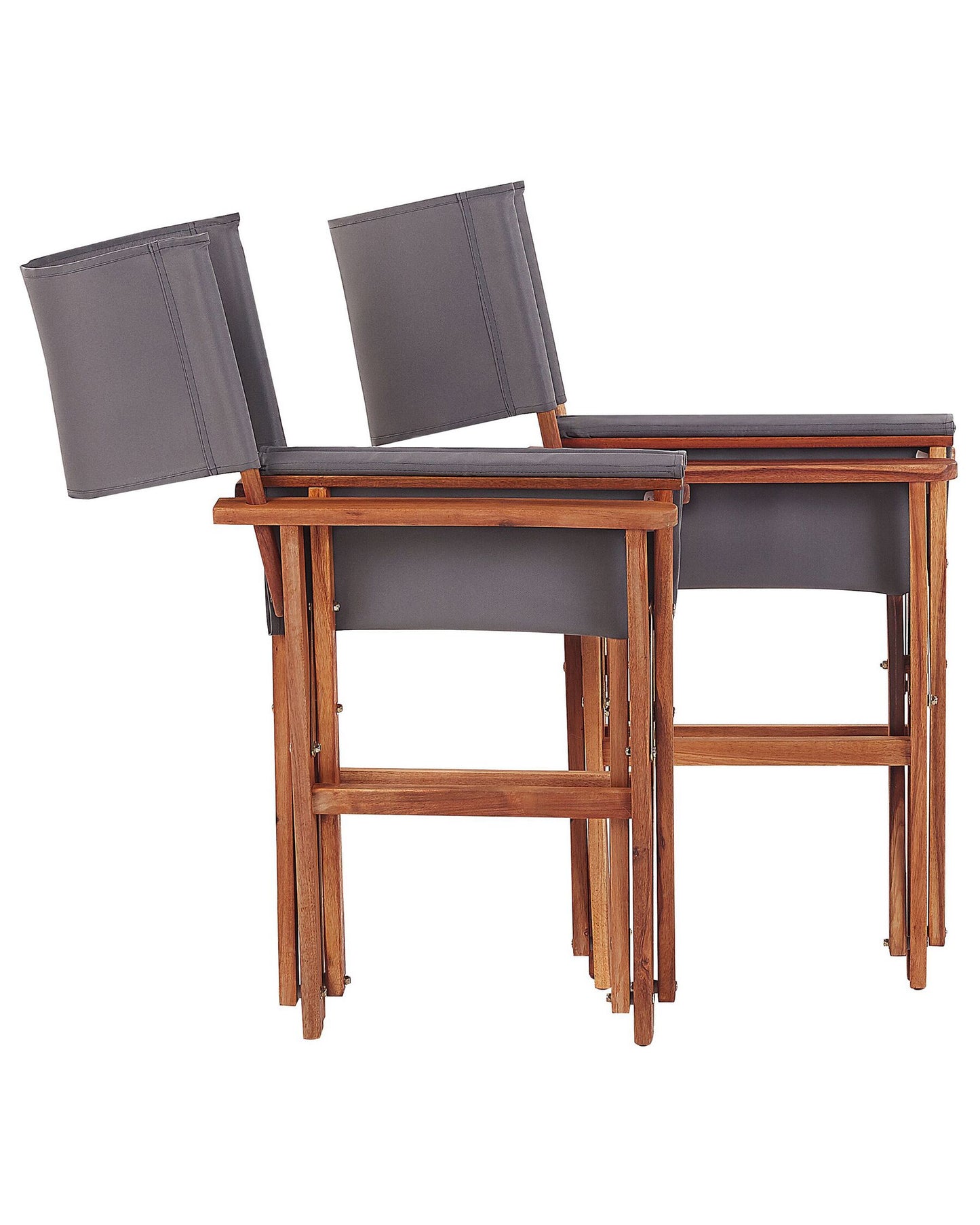 Set of 2 Garden Chairs CINE Acacia Wood Grey