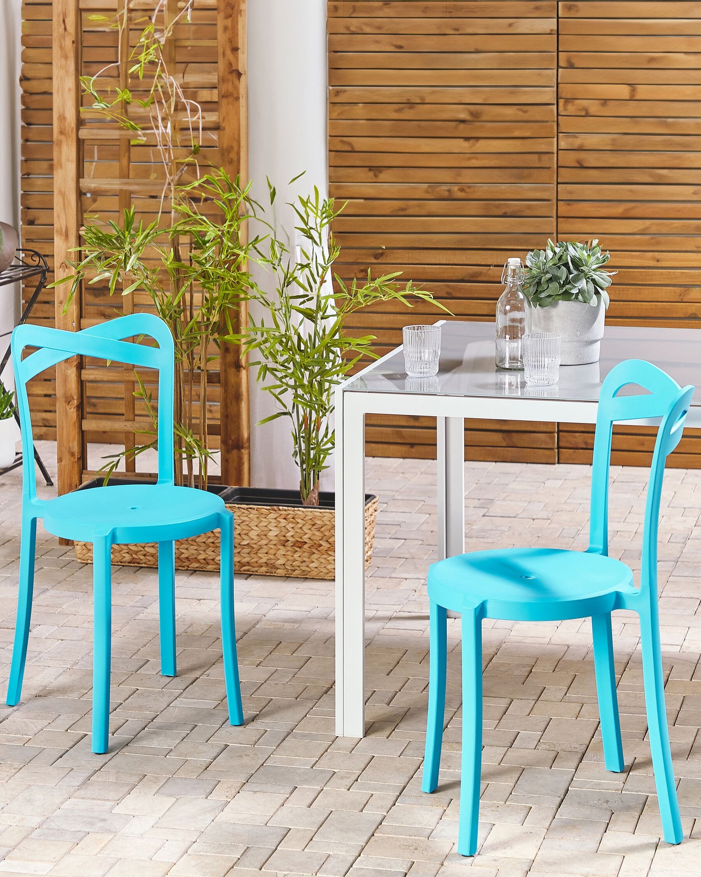 Set of 2 Garden Chairs CAMOGLI Turquoise
