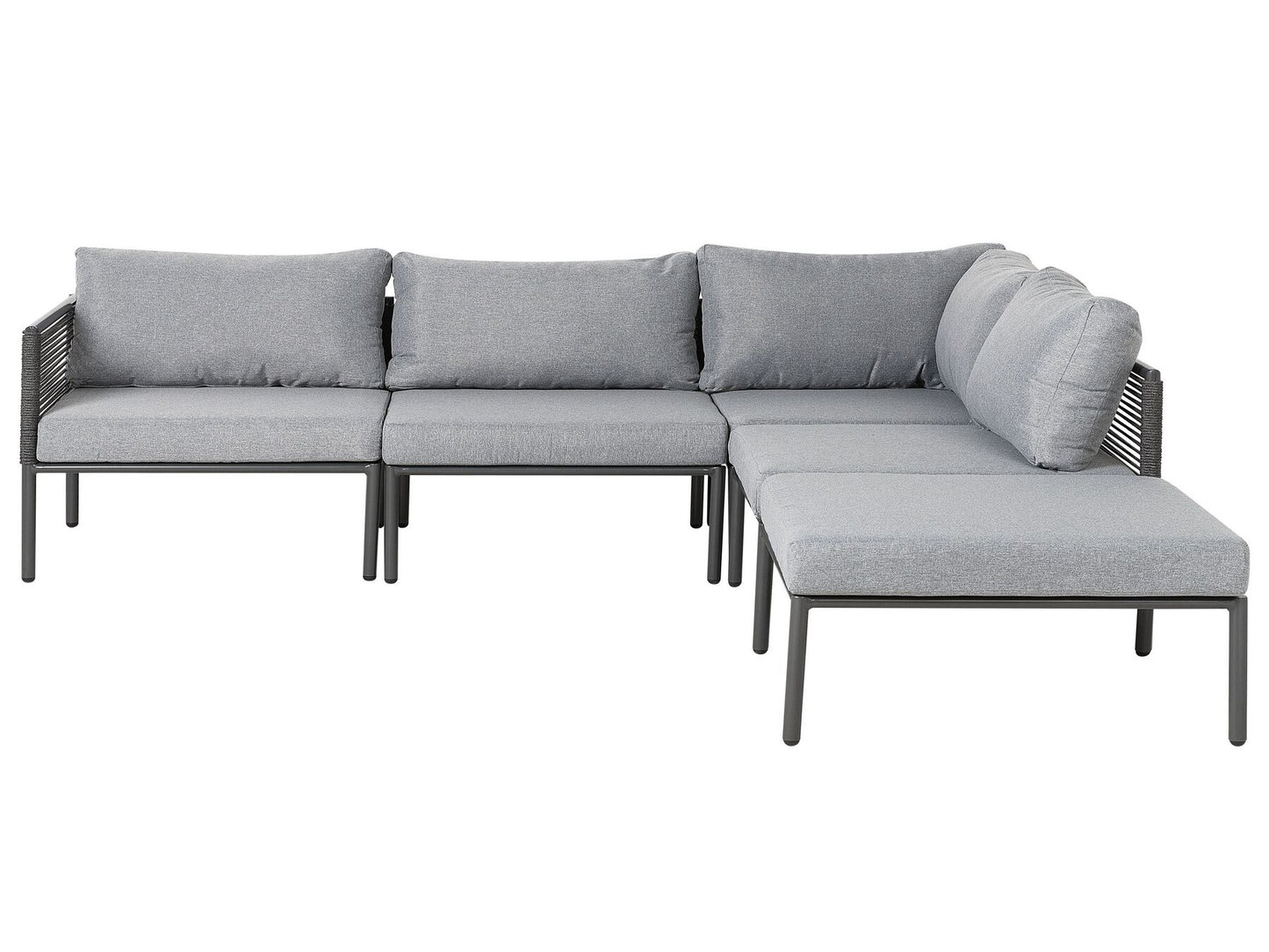 Garden Corner Sofa with Table 6 Seater FORANO Metal Grey