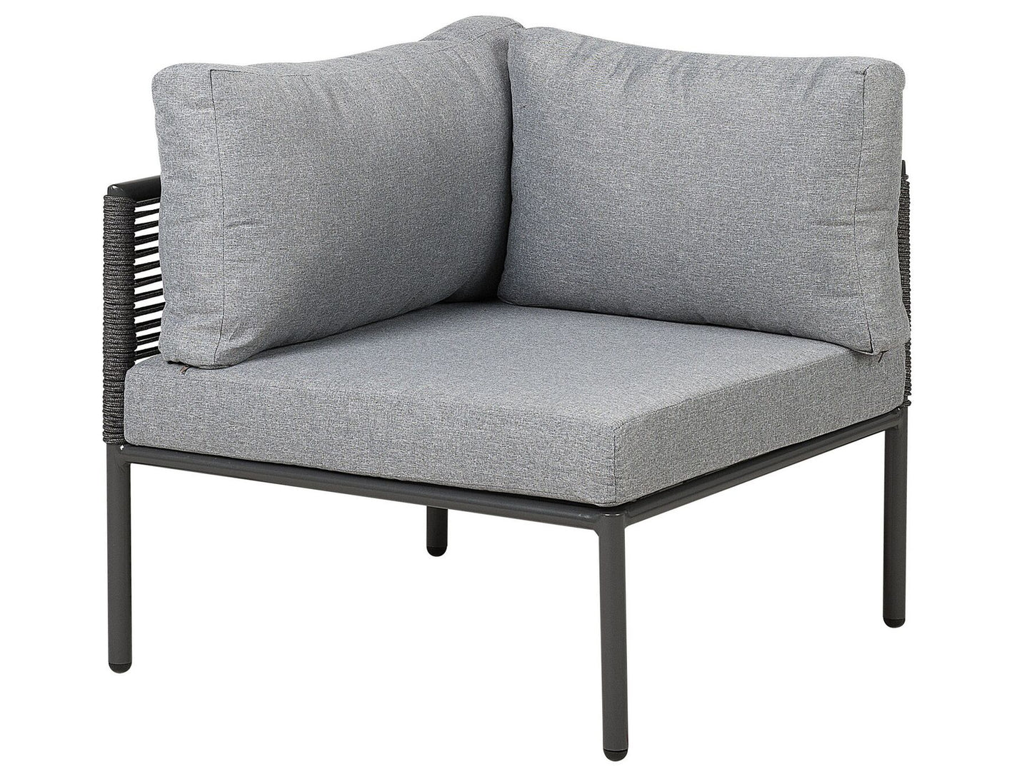 Garden Corner Sofa with Table 6 Seater FORANO Metal Grey