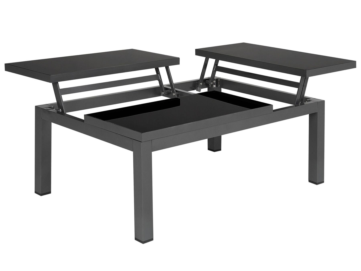 Garden Corner Sofa with Table 6 Seater FORANO Metal Grey