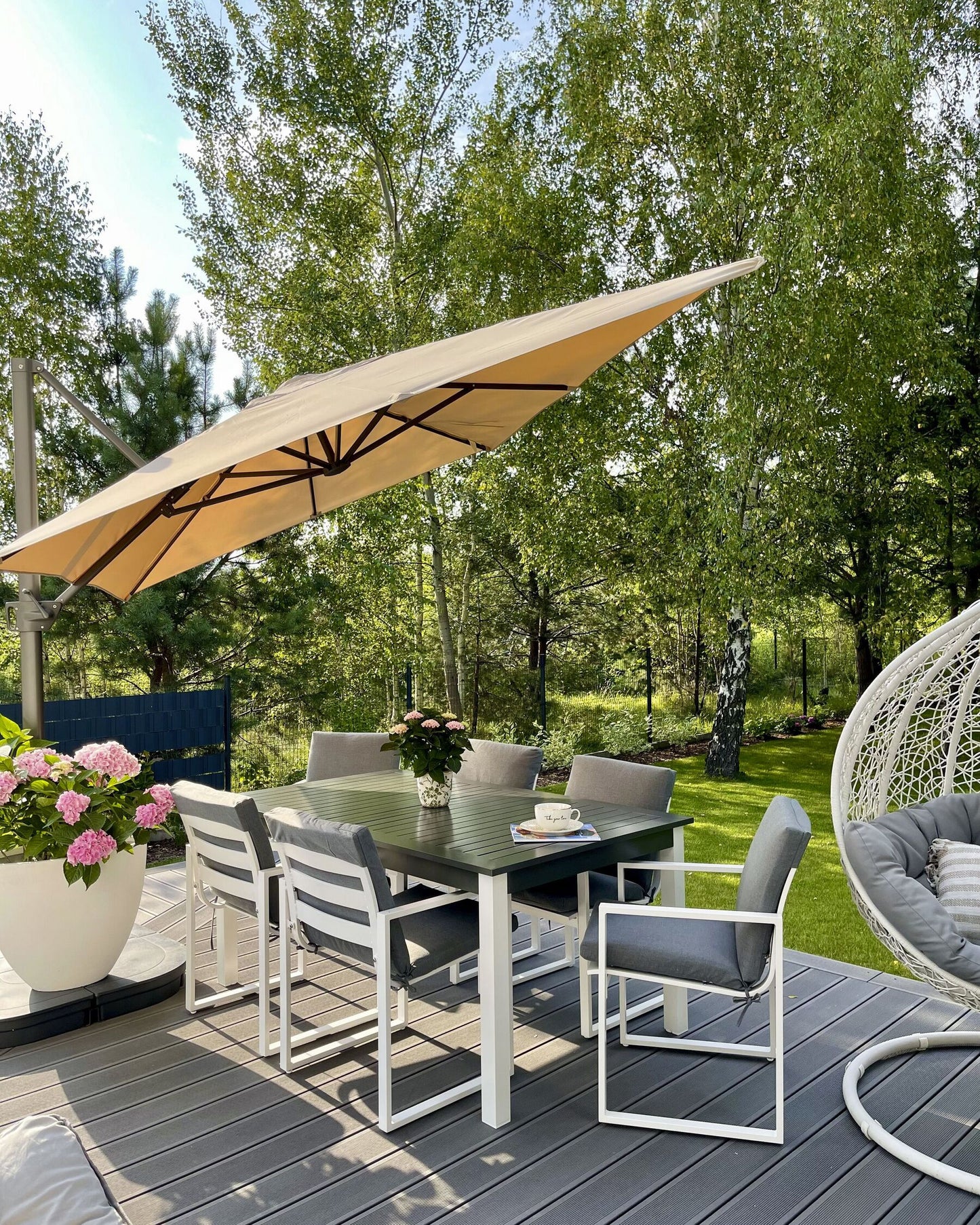 Garden Dining Set 6 Seater PANCOLE with Cushions Metal Grey