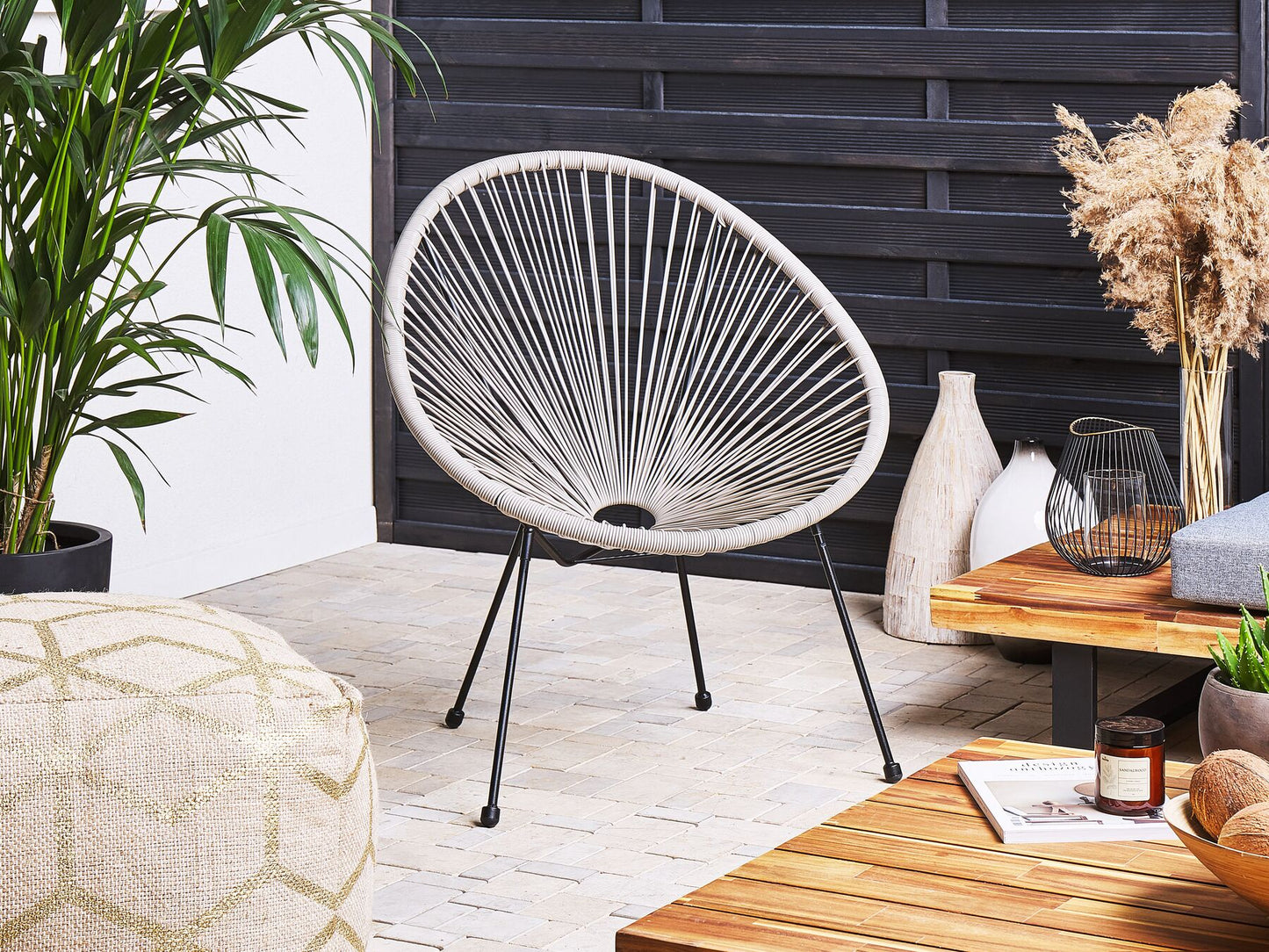 Bistro Set ACAPULCO II PE Rattan Light Grey