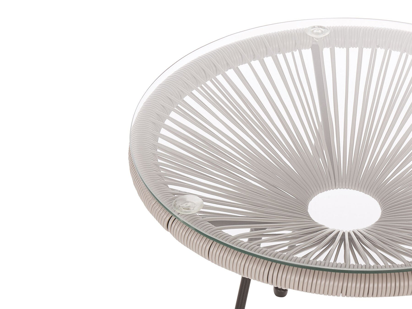 Bistro Set ACAPULCO II PE Rattan Light Grey