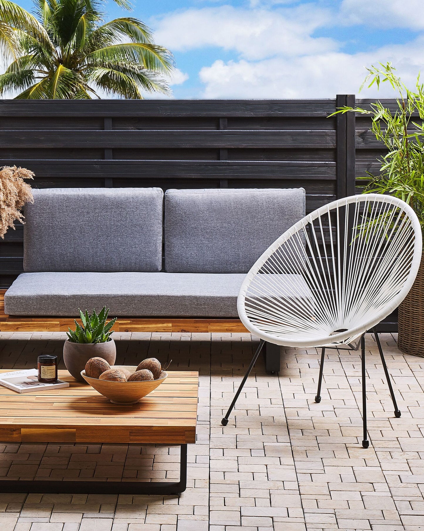 Garden Chair ACAPULCO II PE Rattan White