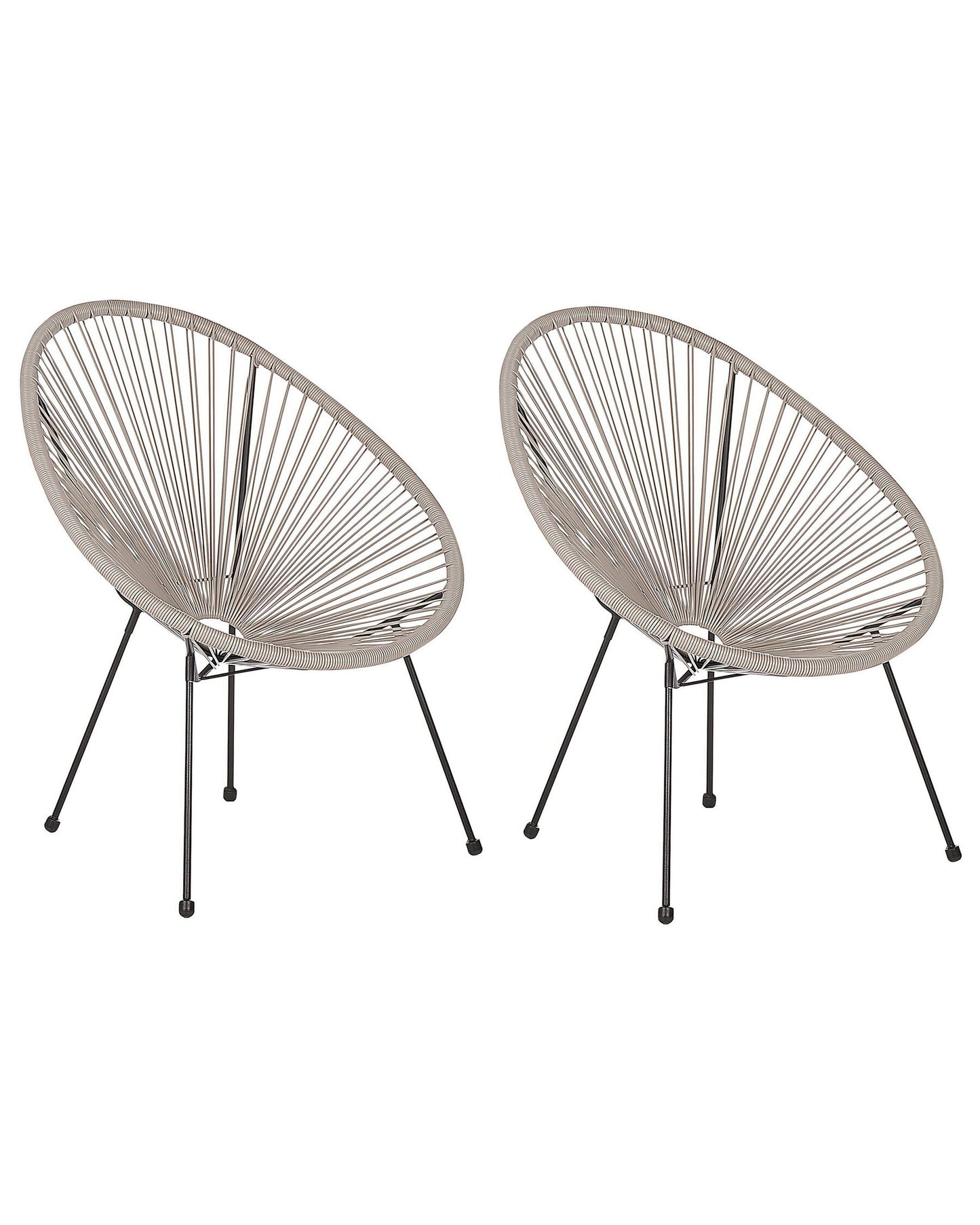 Set of 2 Garden Chairs ACAPULCO II PE Rattan Light Grey