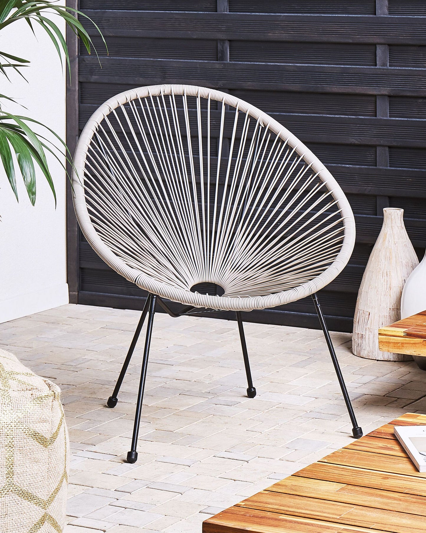 Set of 2 Garden Chairs ACAPULCO II PE Rattan Light Grey
