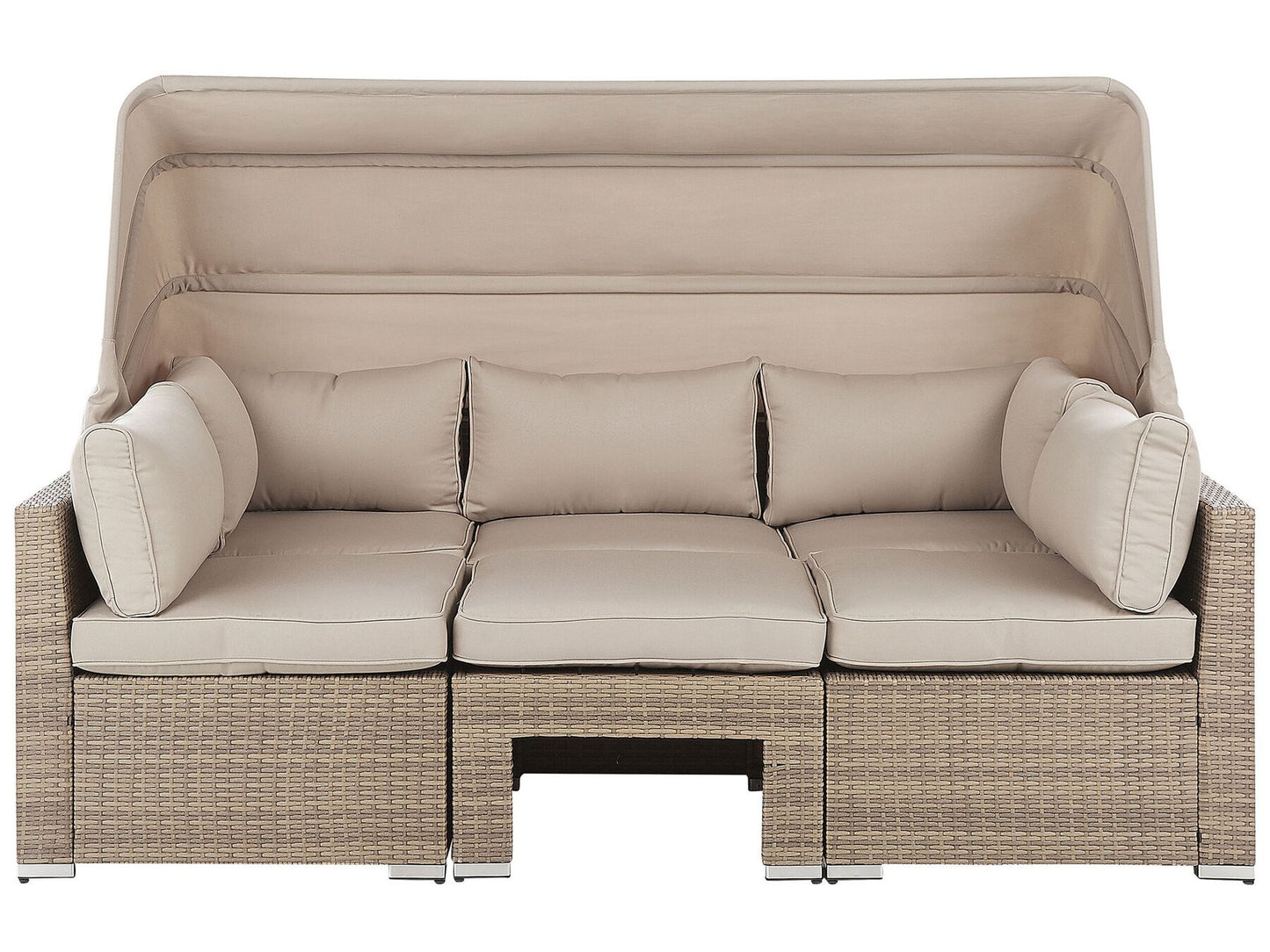 Garden Lounge Set with Table 5 Seater COCCOLIA Modular PE Rattan Beige