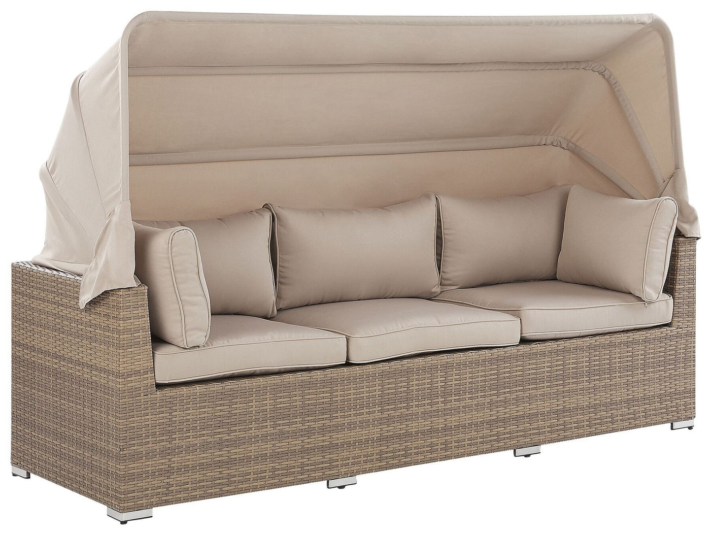 Garden Lounge Set with Table 5 Seater COCCOLIA Modular PE Rattan Beige