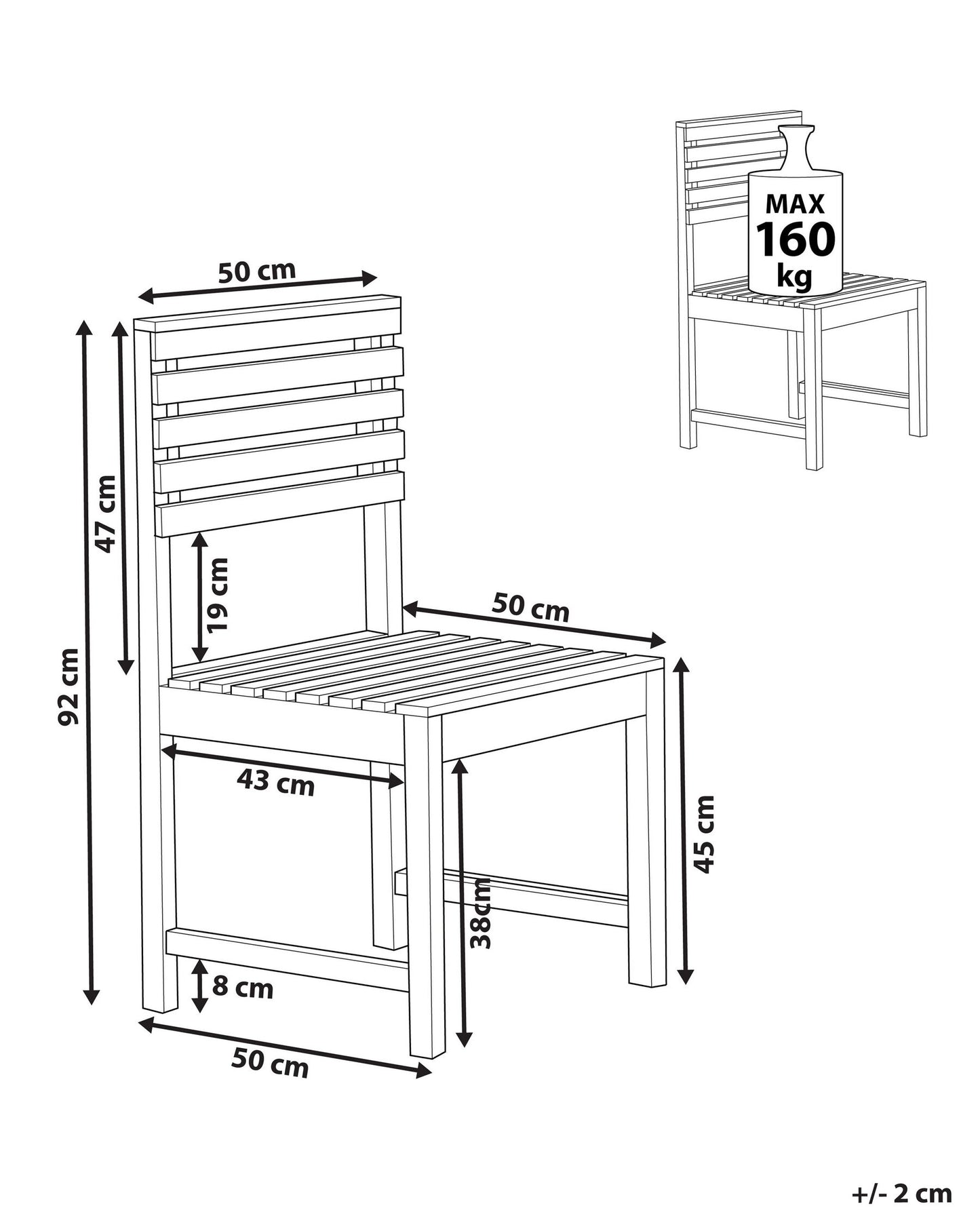 Garden 1-Seat Section TREIA Acacia Wood Brown