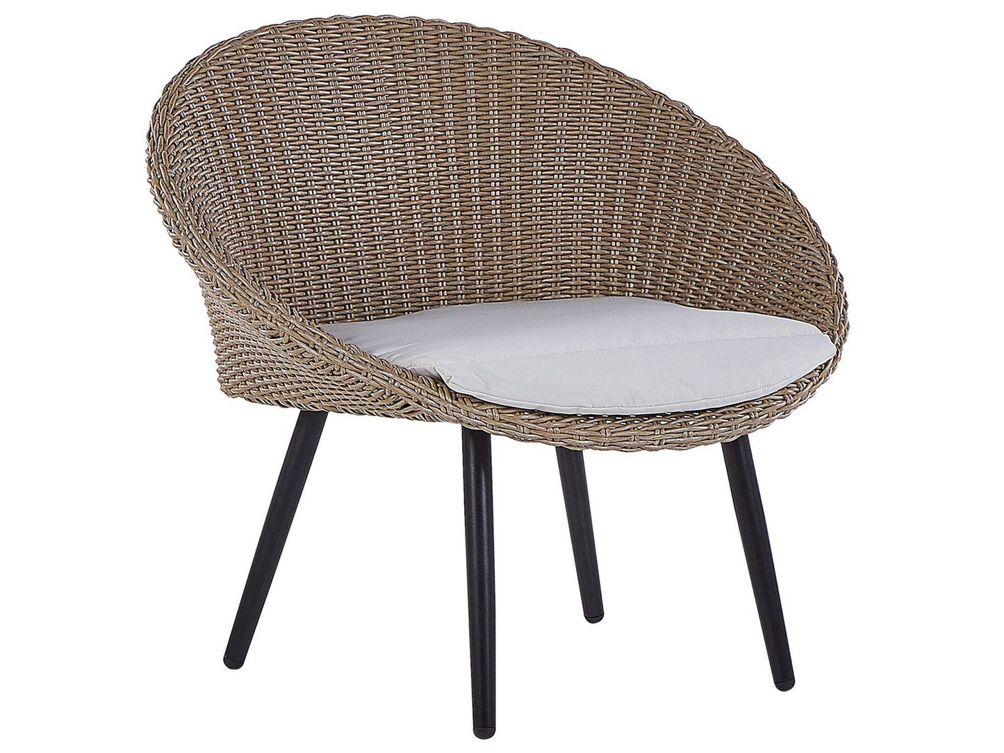 Bistro Set with Cushions ORTIGIA PE Rattan Light Beige Beige