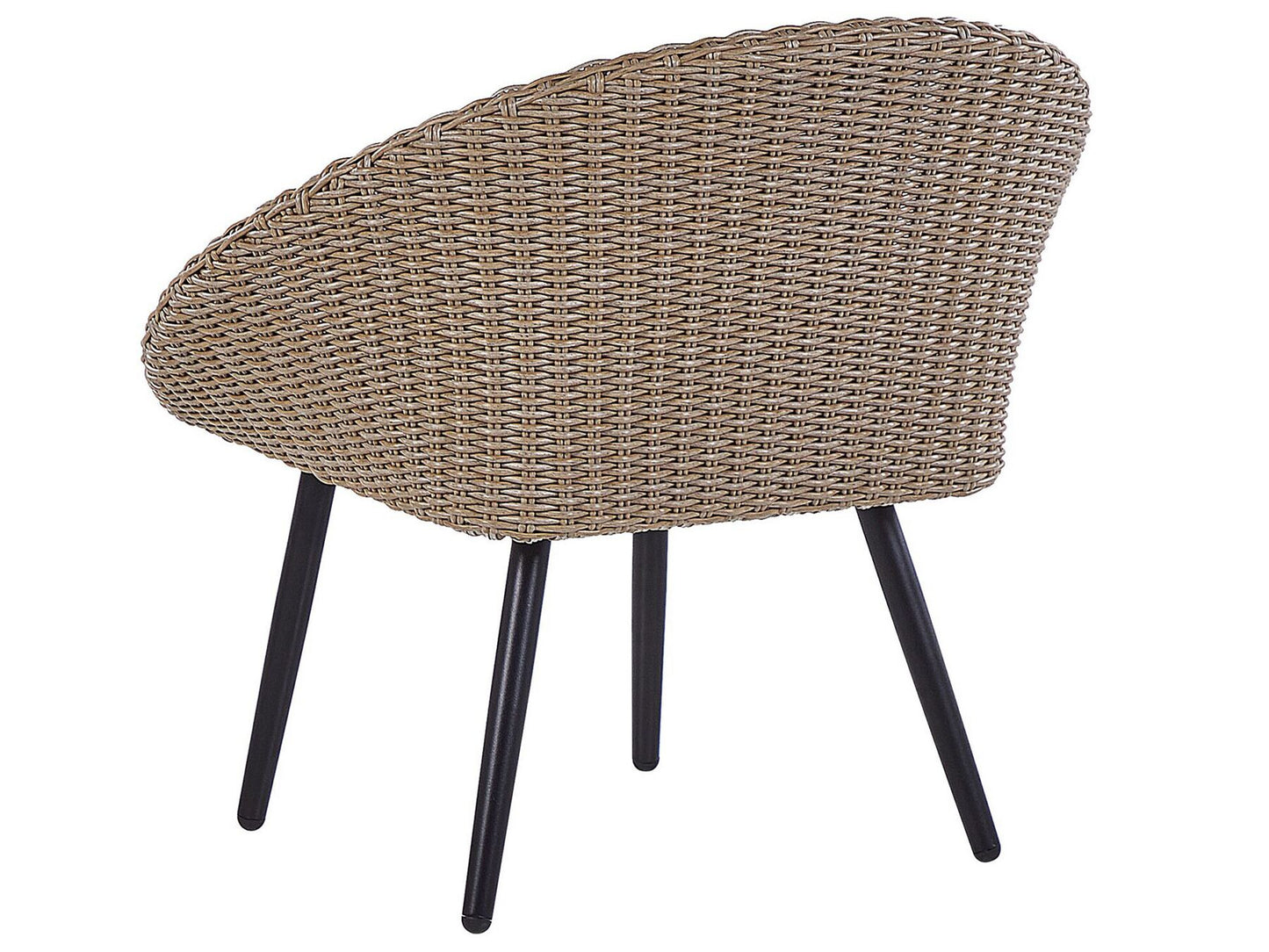 Bistro Set with Cushions ORTIGIA PE Rattan Light Beige Beige