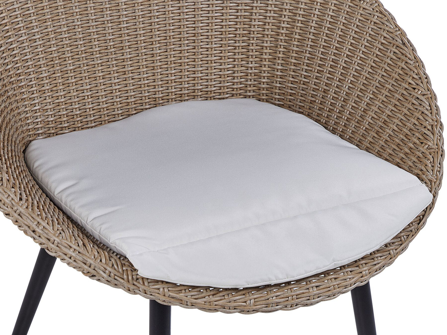 Bistro Set with Cushions ORTIGIA PE Rattan Light Beige Beige