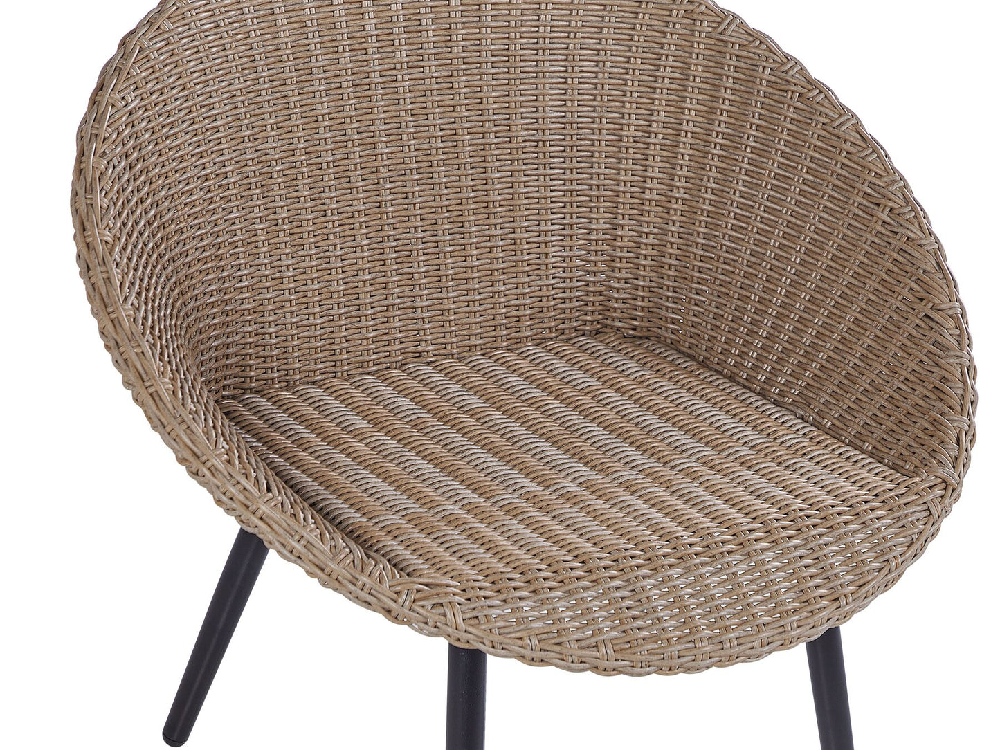 Bistro Set with Cushions ORTIGIA PE Rattan Light Beige Beige