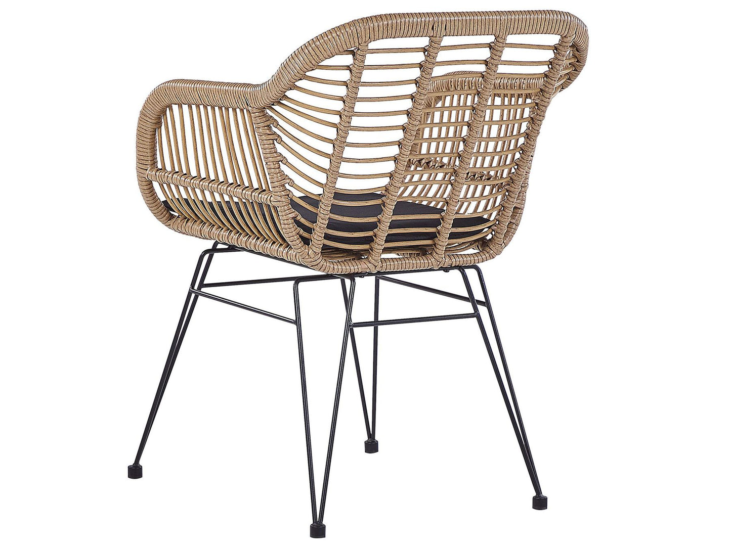 Bistro Set with Cushions TROPEA II PE Rattan Natural