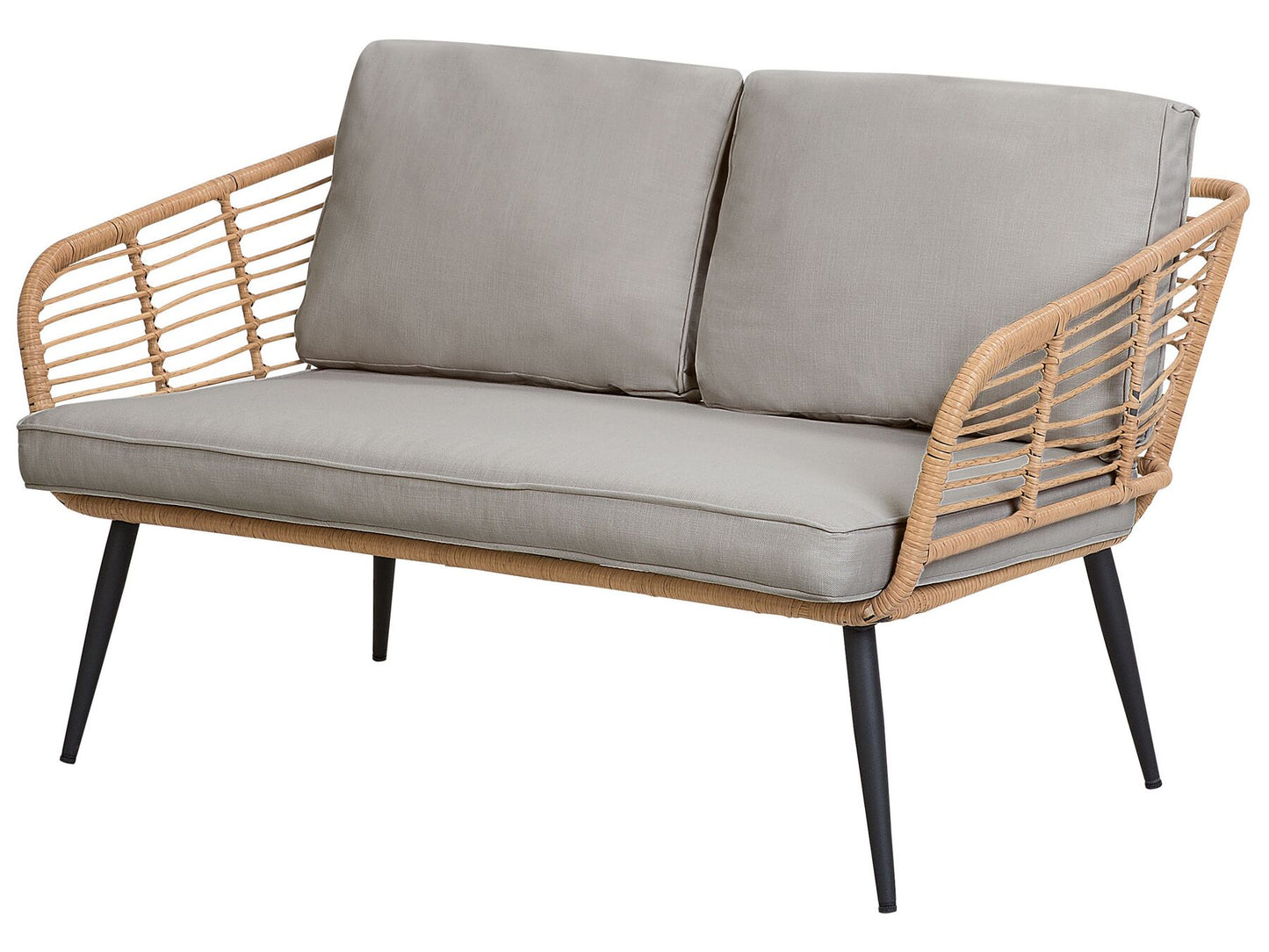 Garden Lounge Set with Table 4 Seater CORINTH II PE Rattan Natural