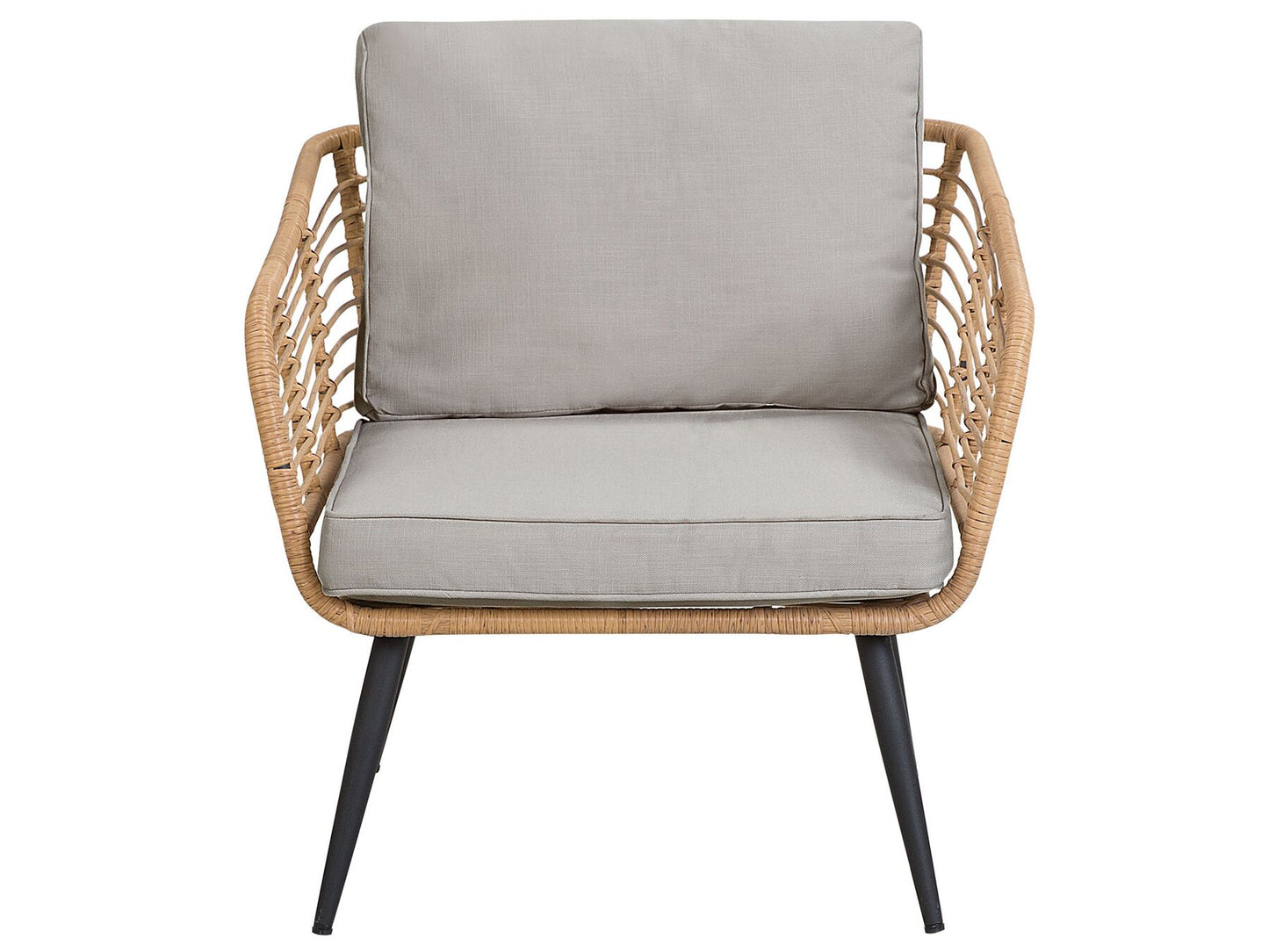 Garden Lounge Set with Table 4 Seater CORINTH II PE Rattan Natural