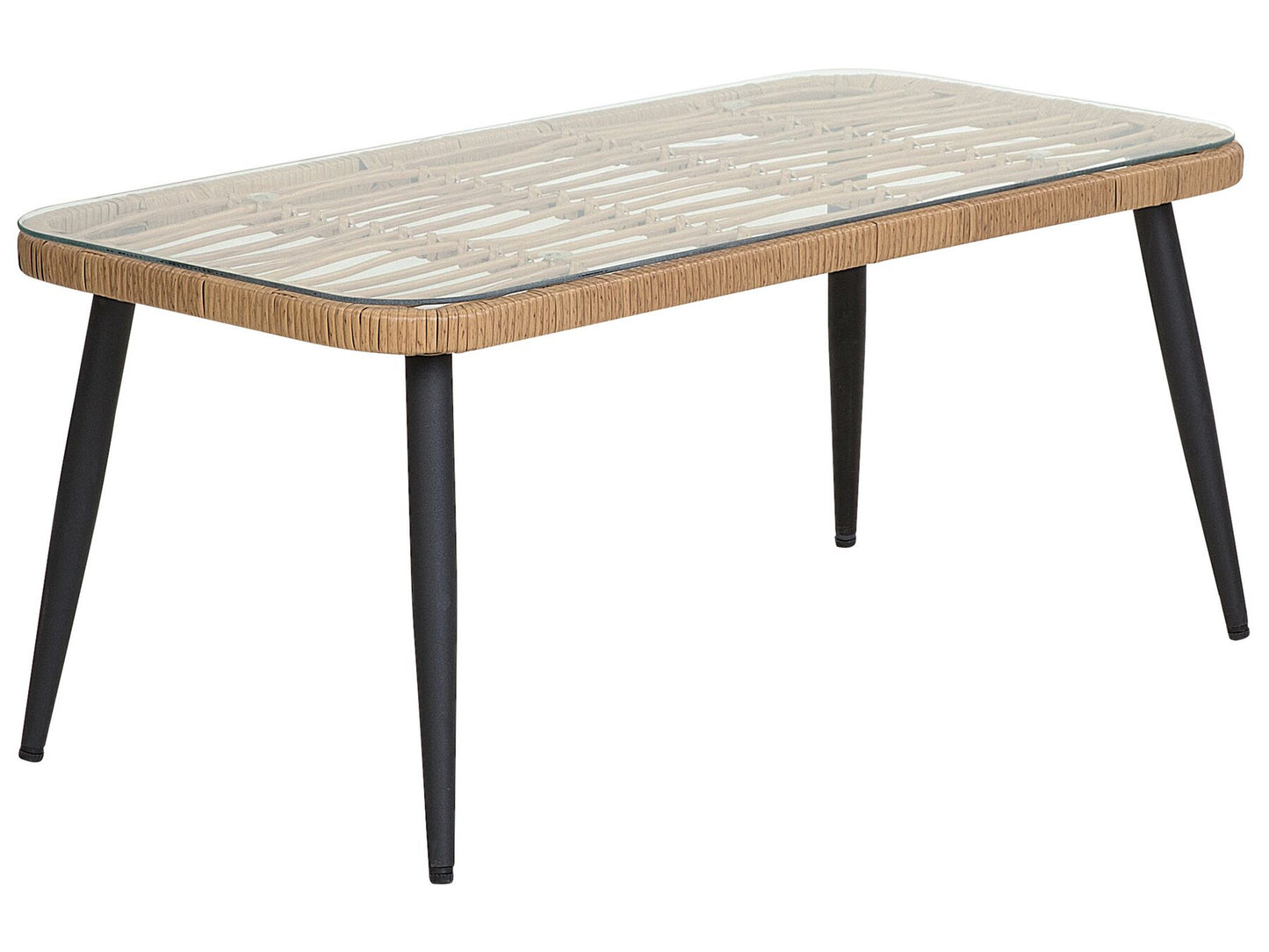 Garden Lounge Set with Table 4 Seater CORINTH II PE Rattan Natural