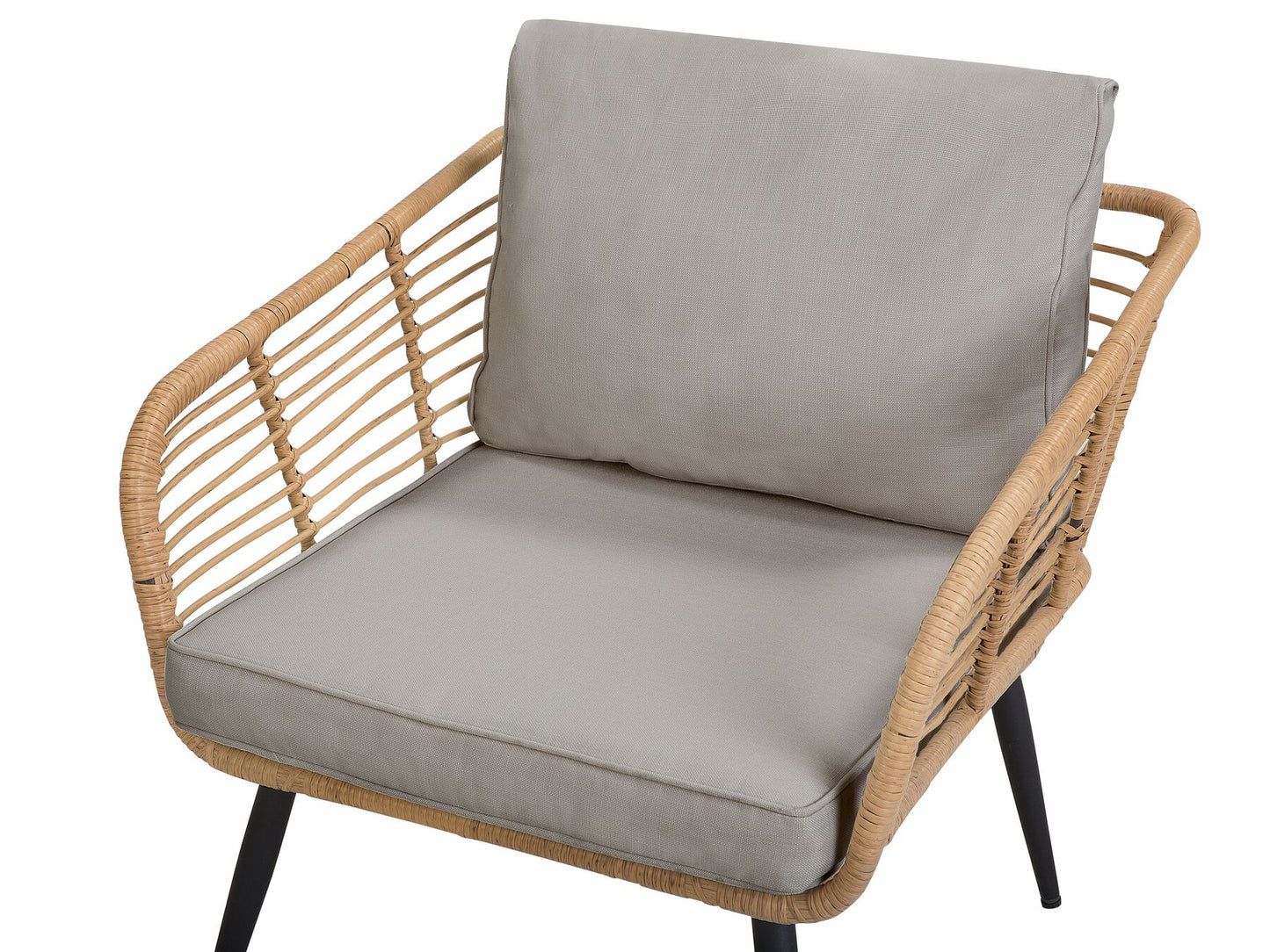 Garden Lounge Set with Table 4 Seater CORINTH II PE Rattan Natural