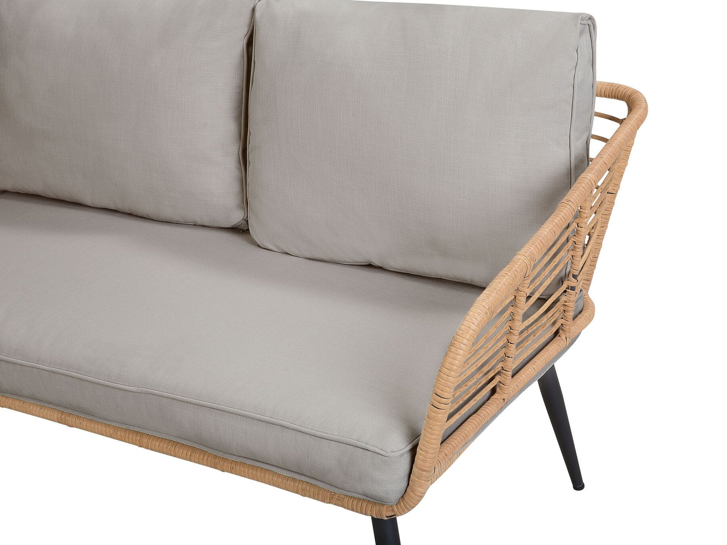 Garden Lounge Set with Table 4 Seater CORINTH II PE Rattan Natural