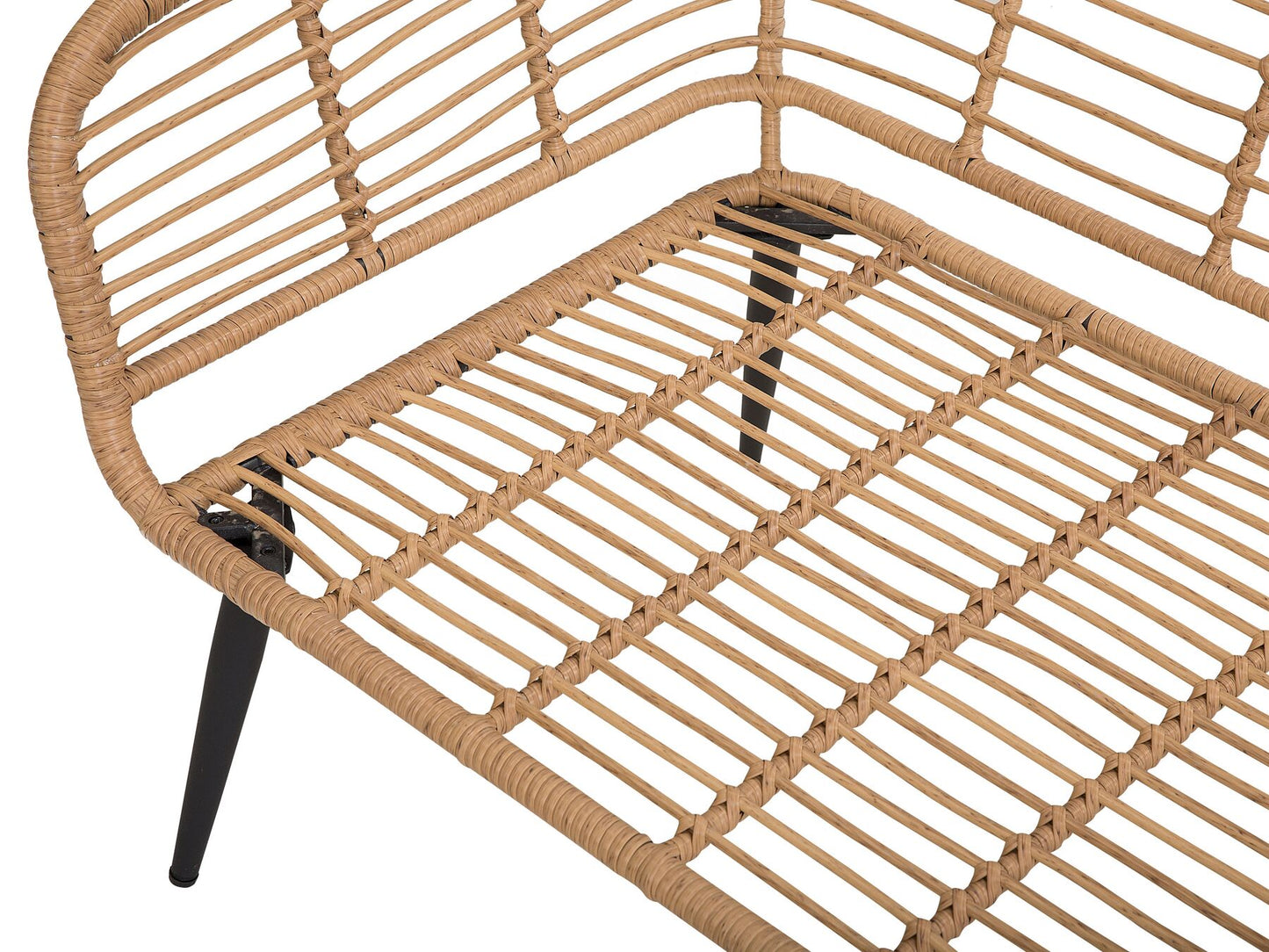 Garden Lounge Set with Table 4 Seater CORINTH II PE Rattan Natural