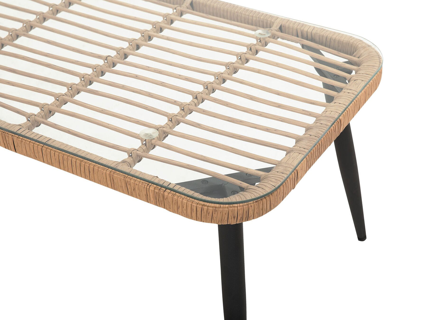 Garden Lounge Set with Table 4 Seater CORINTH II PE Rattan Natural