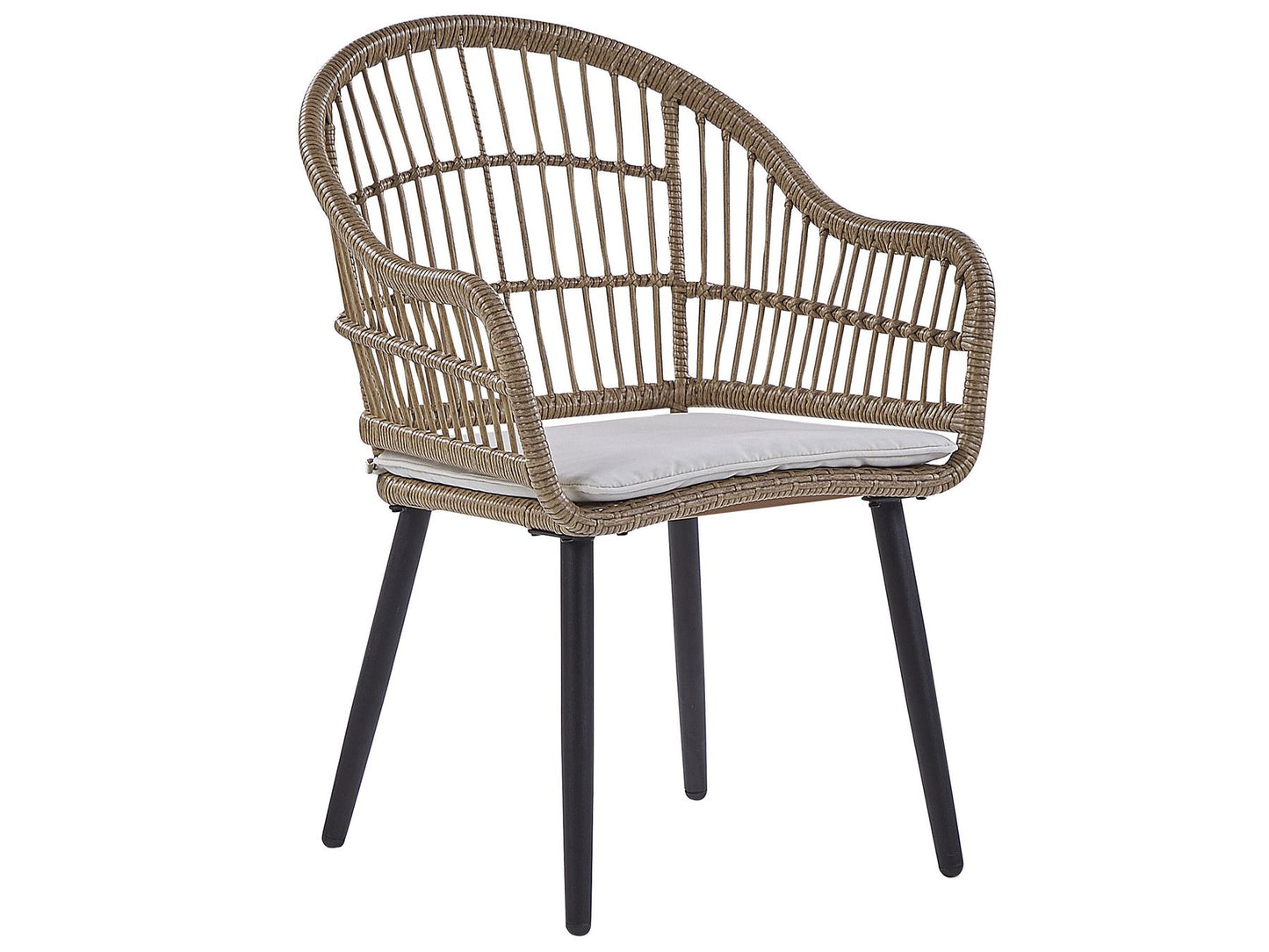 Garden Dining Set 6 Seater ALIANO II with Cushions PE Rattan Beige