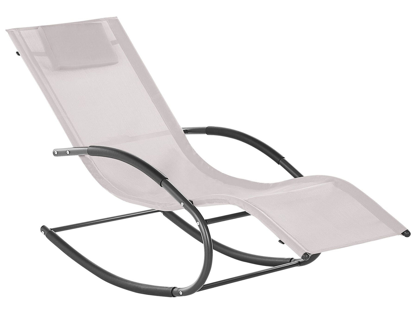Steel Rocking Sun Lounger Beige CARANO II