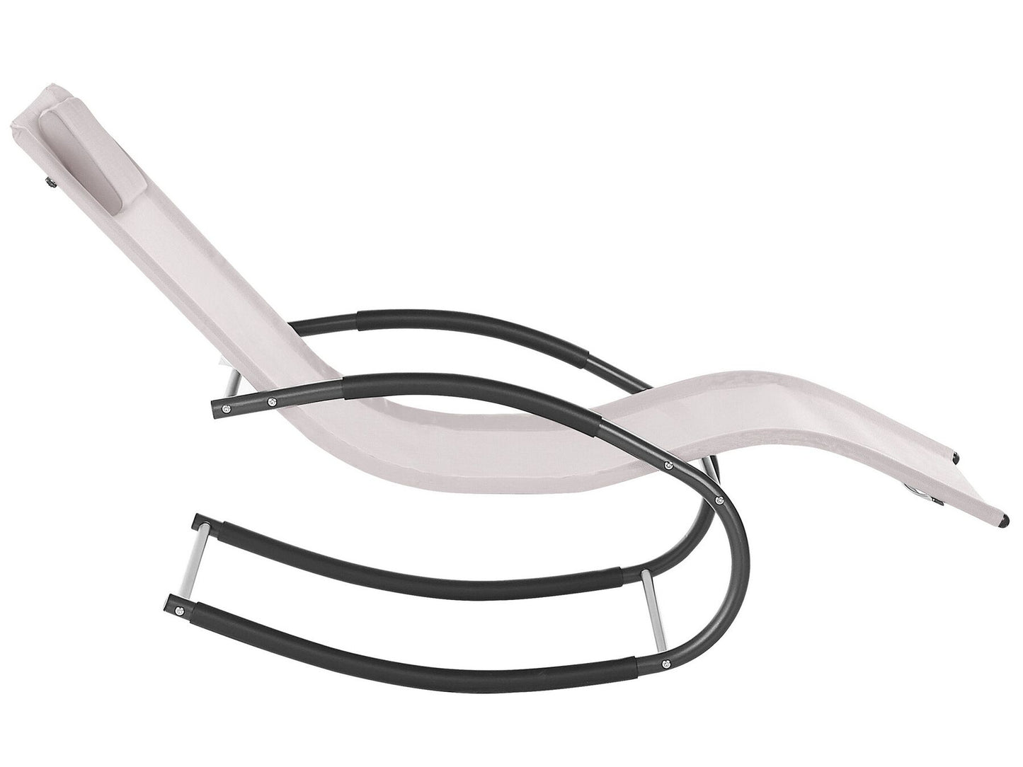 Steel Rocking Sun Lounger Beige CARANO II