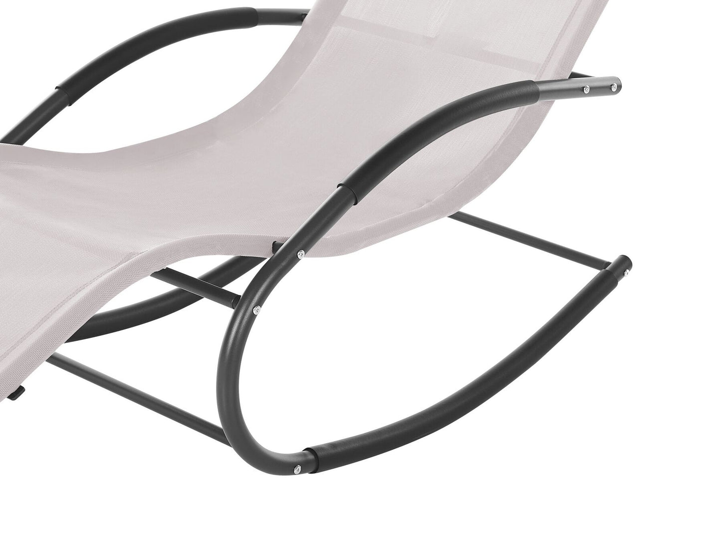 Steel Rocking Sun Lounger Beige CARANO II