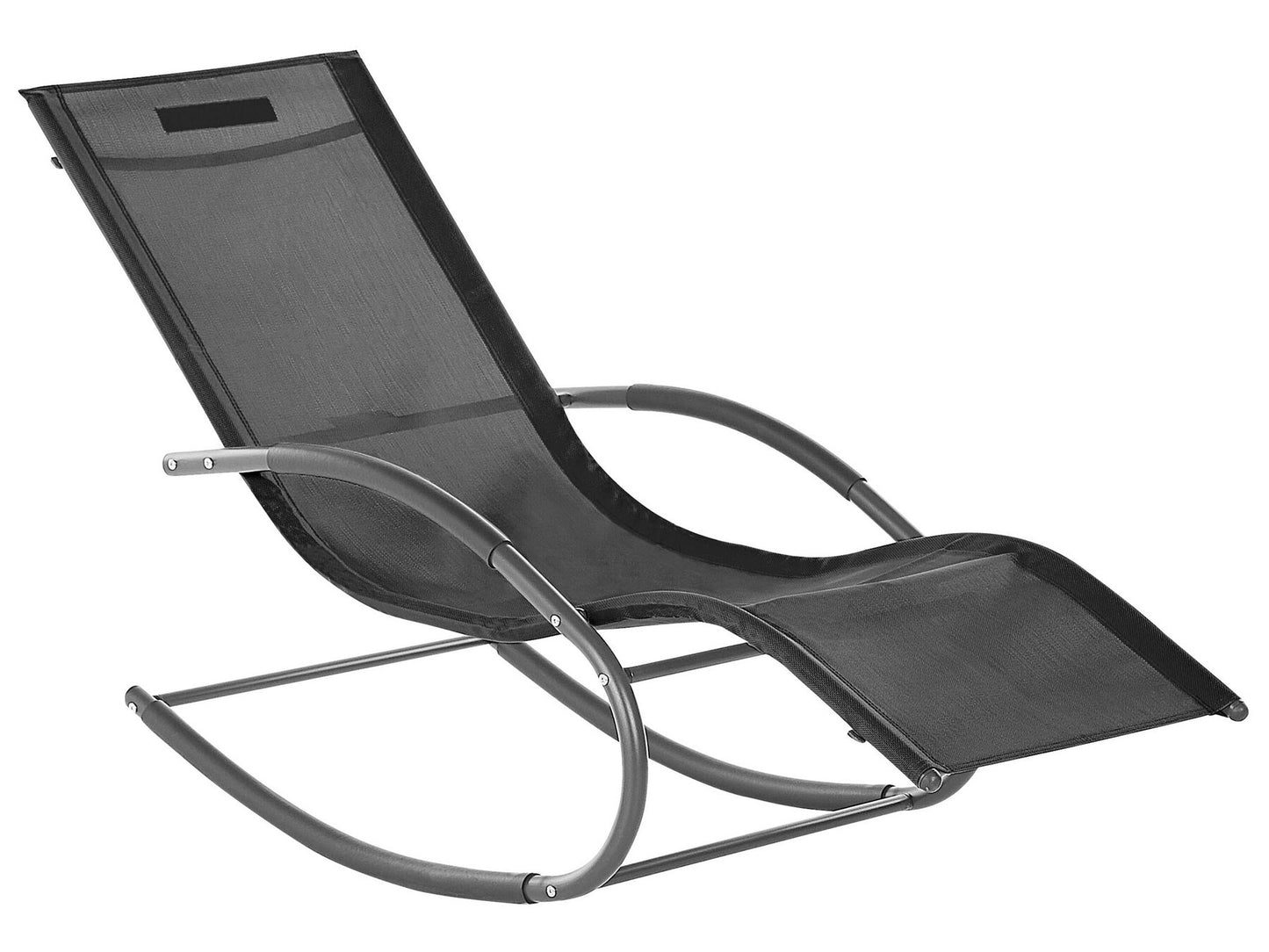 Steel Rocking Sun Lounger Black CARANO II