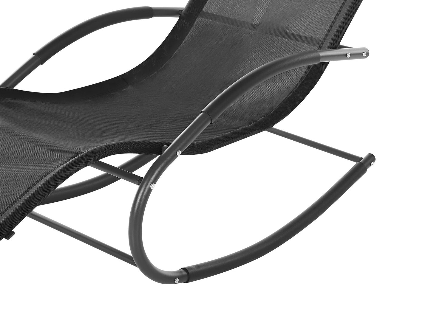 Steel Rocking Sun Lounger Black CARANO II