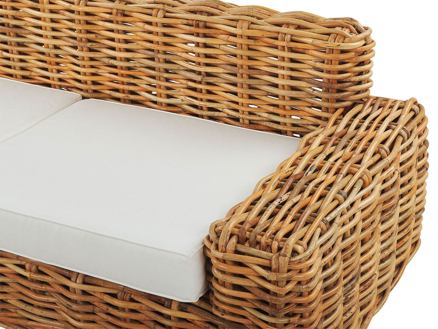 Garden Sofa 3 Seater FORLI Rattan Natural
