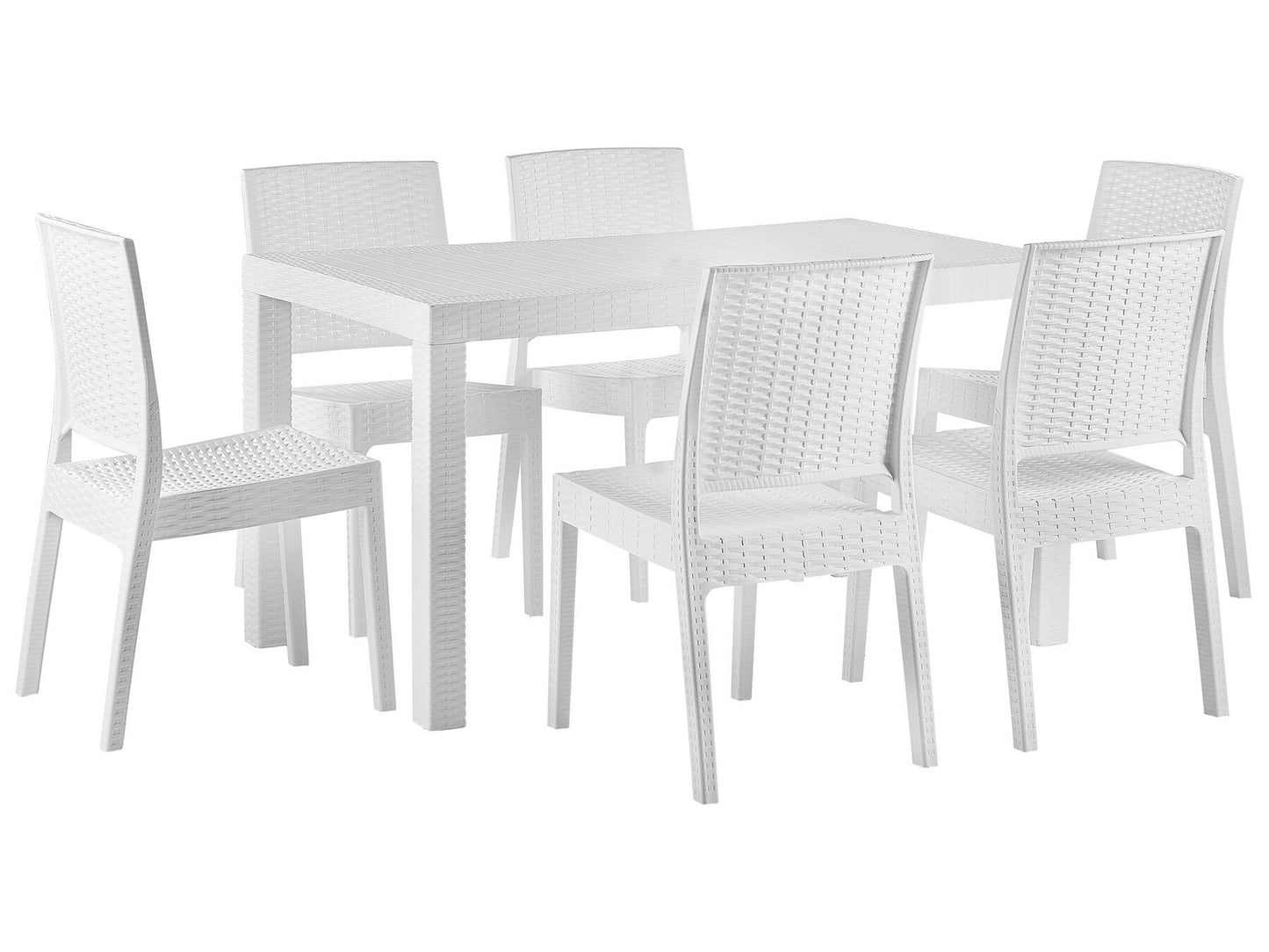 Garden Dining Set 6 Seater FOSSANO White