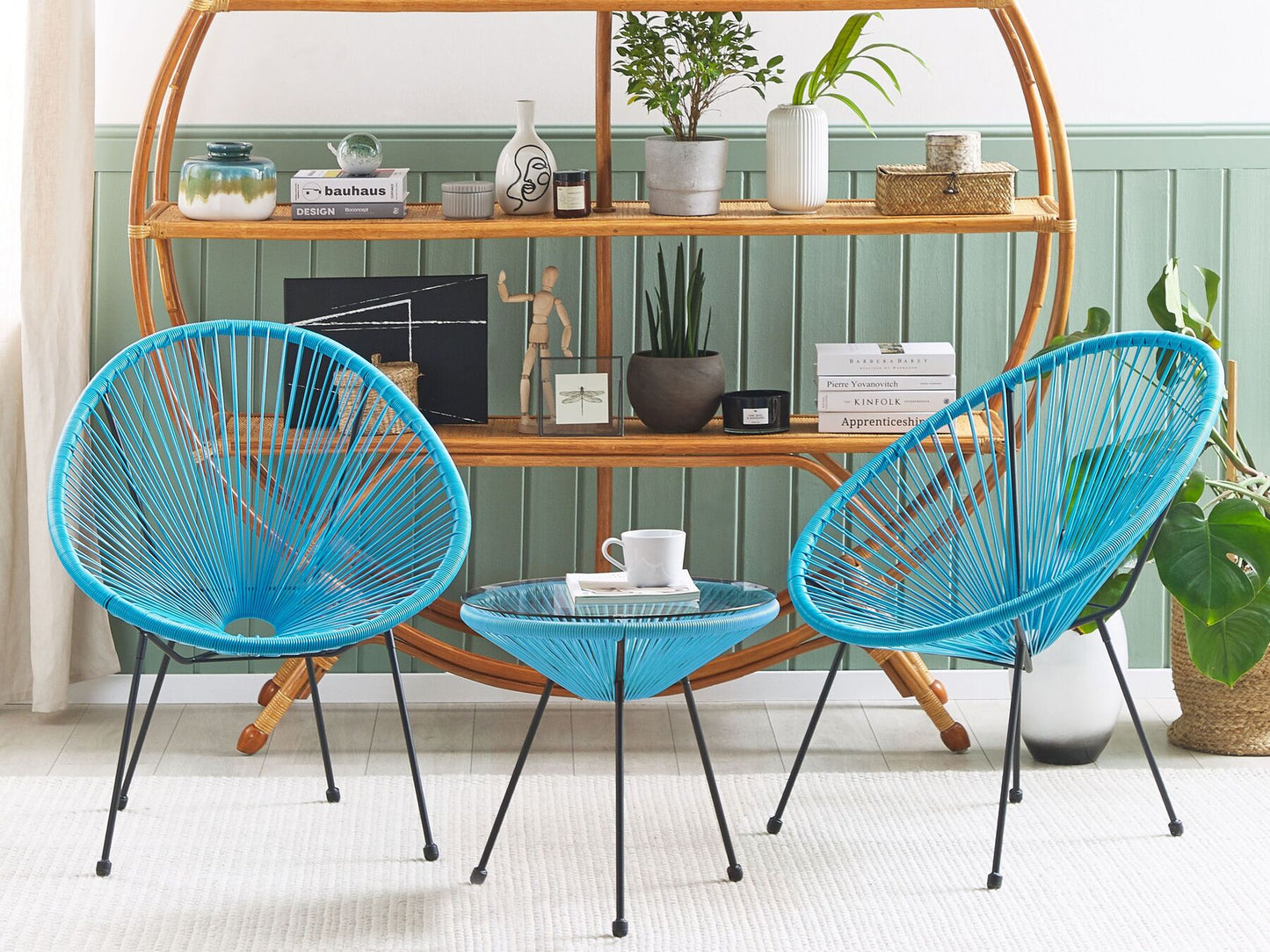 Bistro Set ACAPULCO II PE Rattan Blue