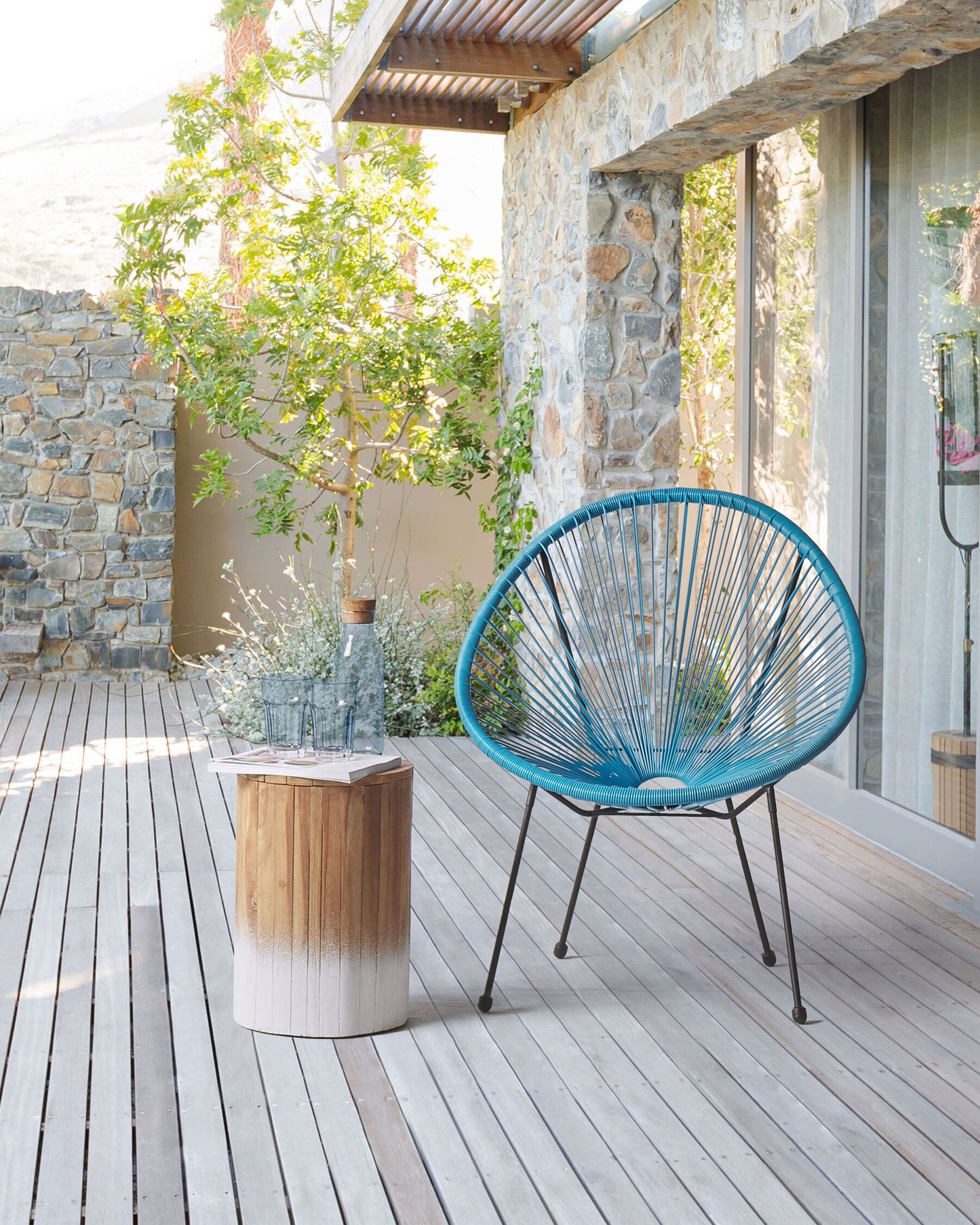 Garden Chair ACAPULCO II PE Rattan Blue