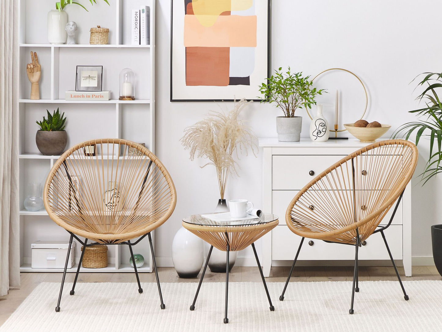 Bistro Set ACAPULCO II PE Rattan Natural