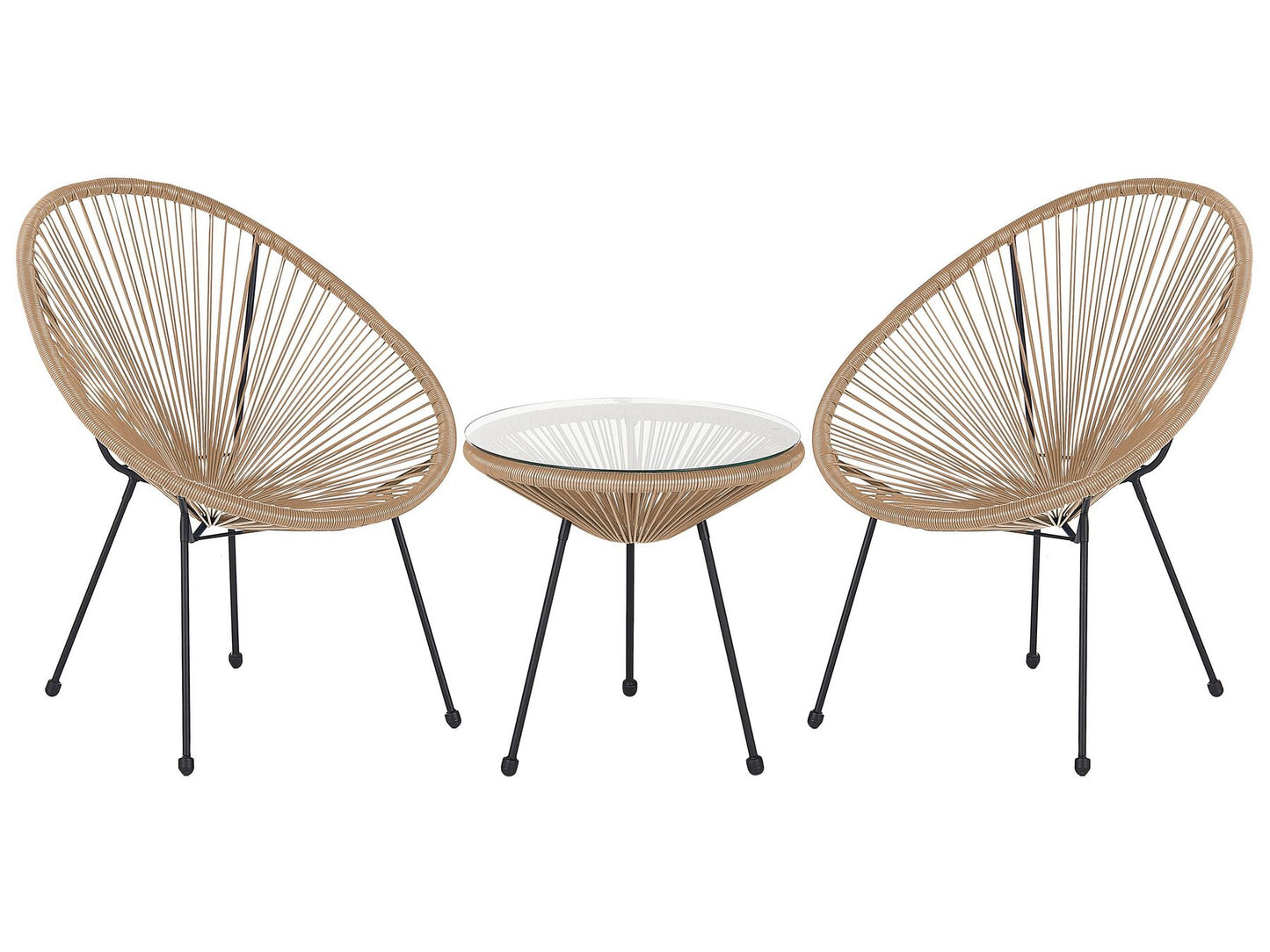 Bistro Set ACAPULCO II PE Rattan Natural