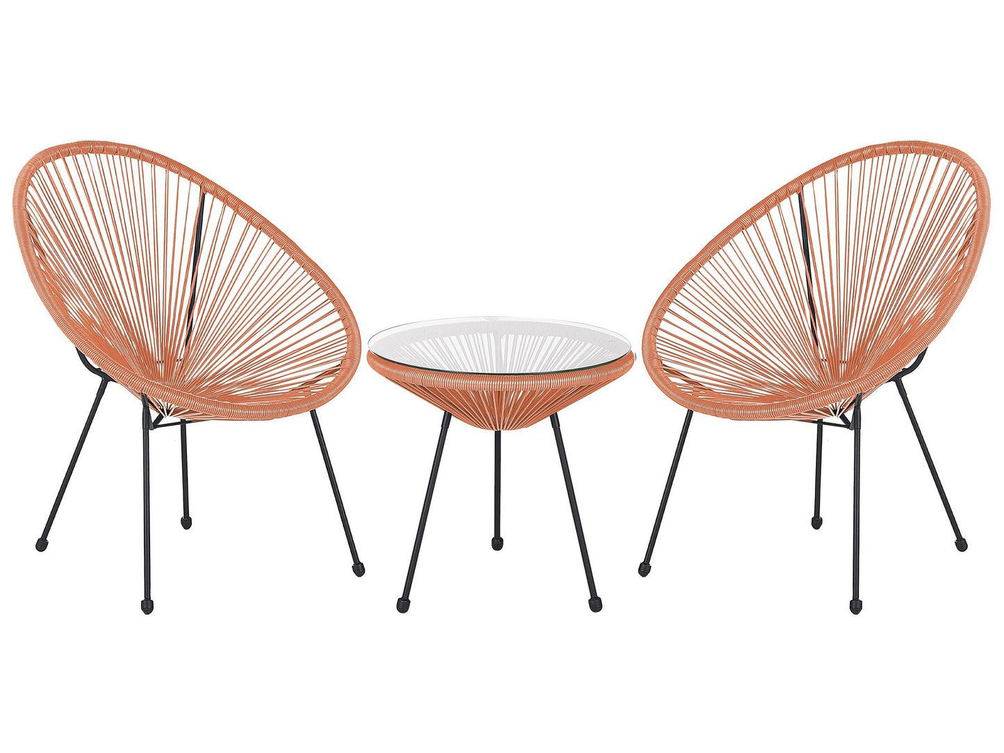 Bistro Set ACAPULCO II PE Rattan Orange