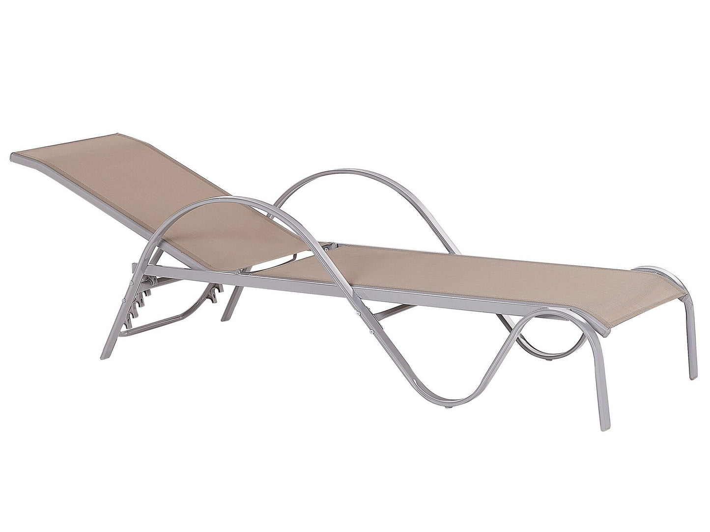 Steel Reclining Sun Lounger Light Brown PROCIDA