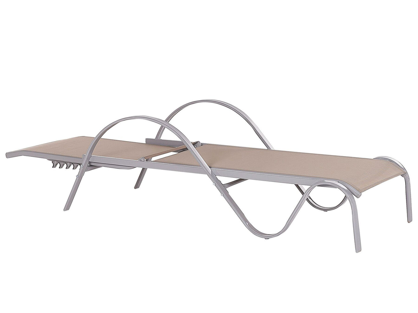 Steel Reclining Sun Lounger Light Brown PROCIDA
