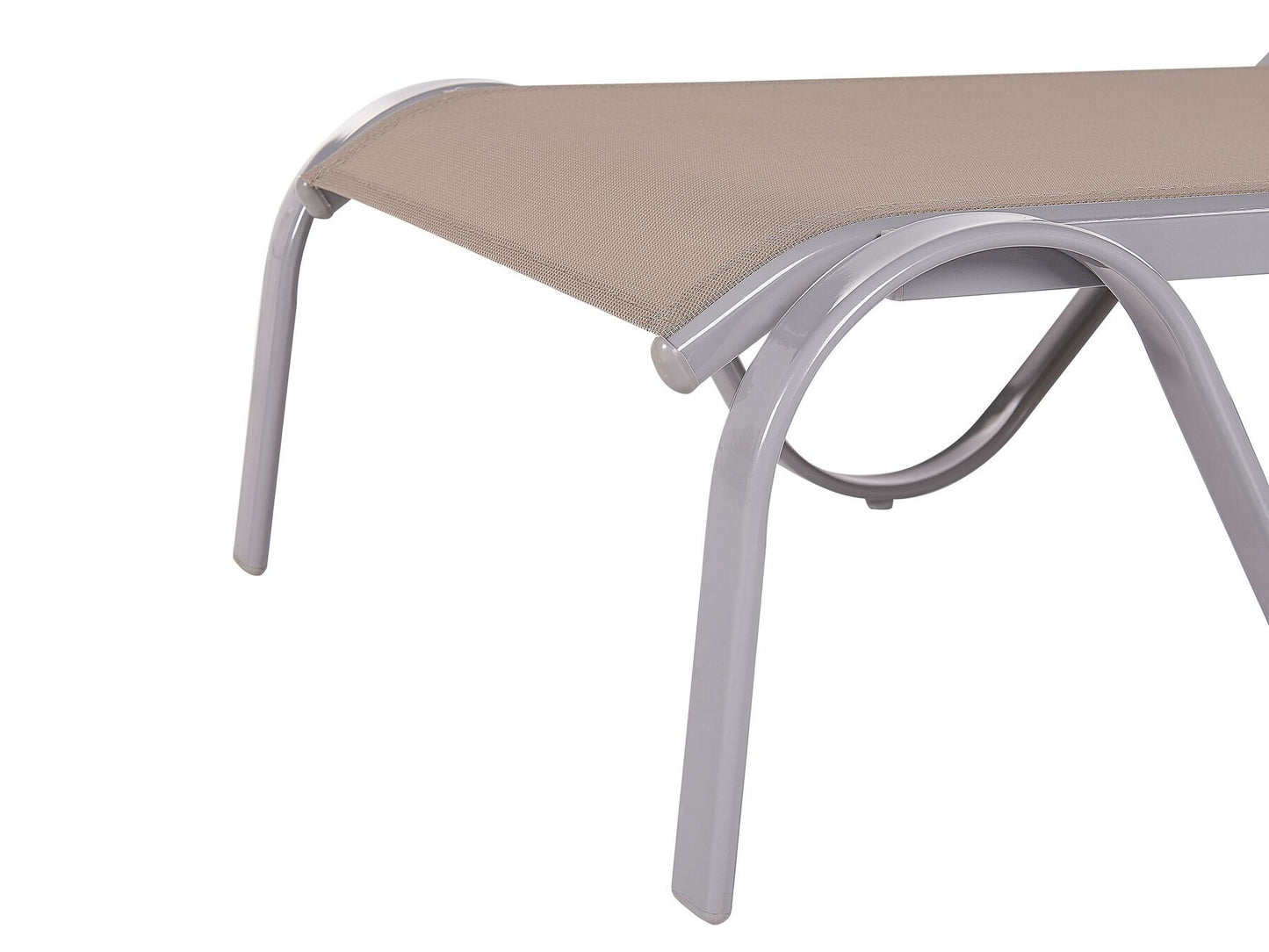 Steel Reclining Sun Lounger Light Brown PROCIDA
