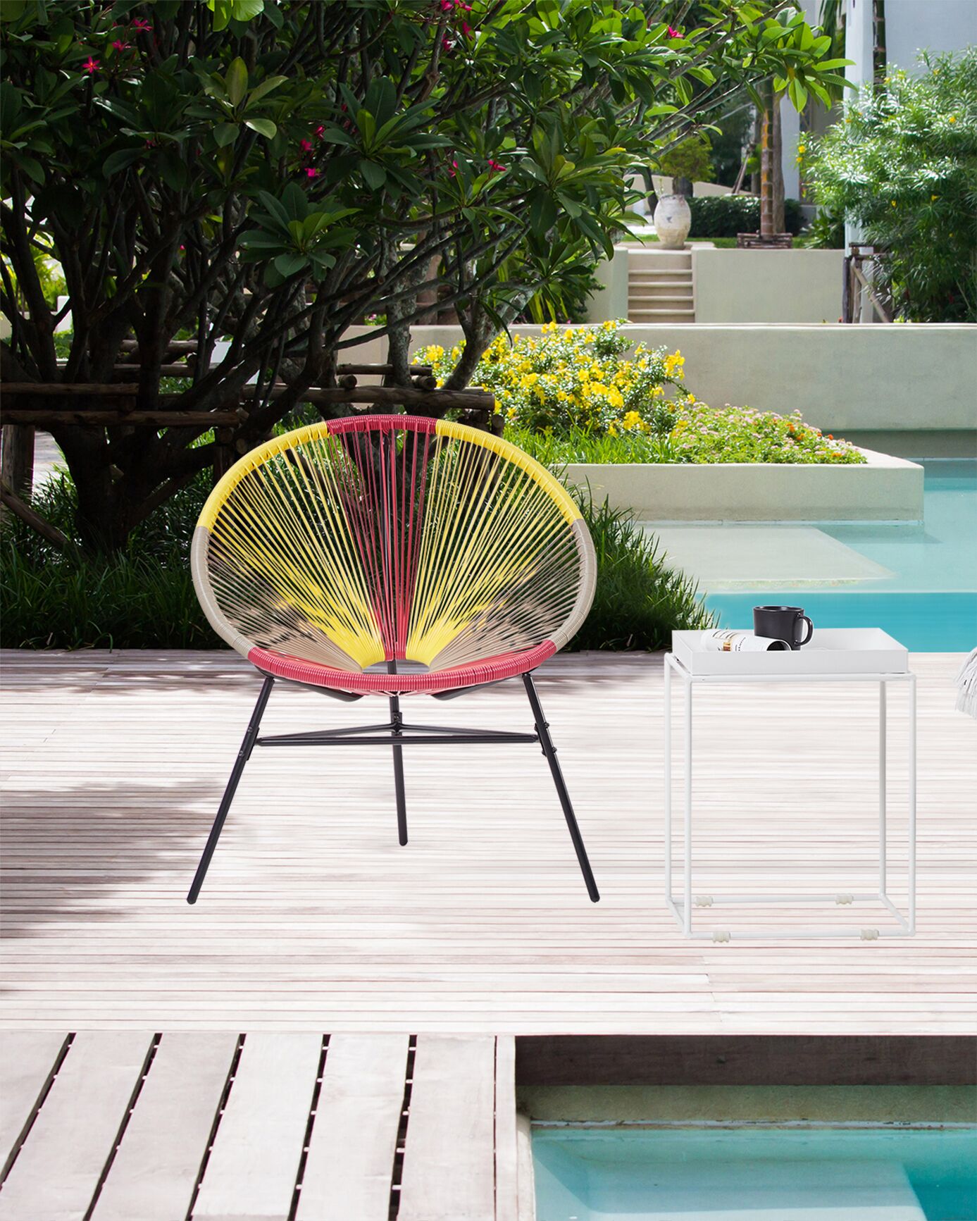 Set of 2 Garden Chairs ACAPULCO PE Rattan Yellow