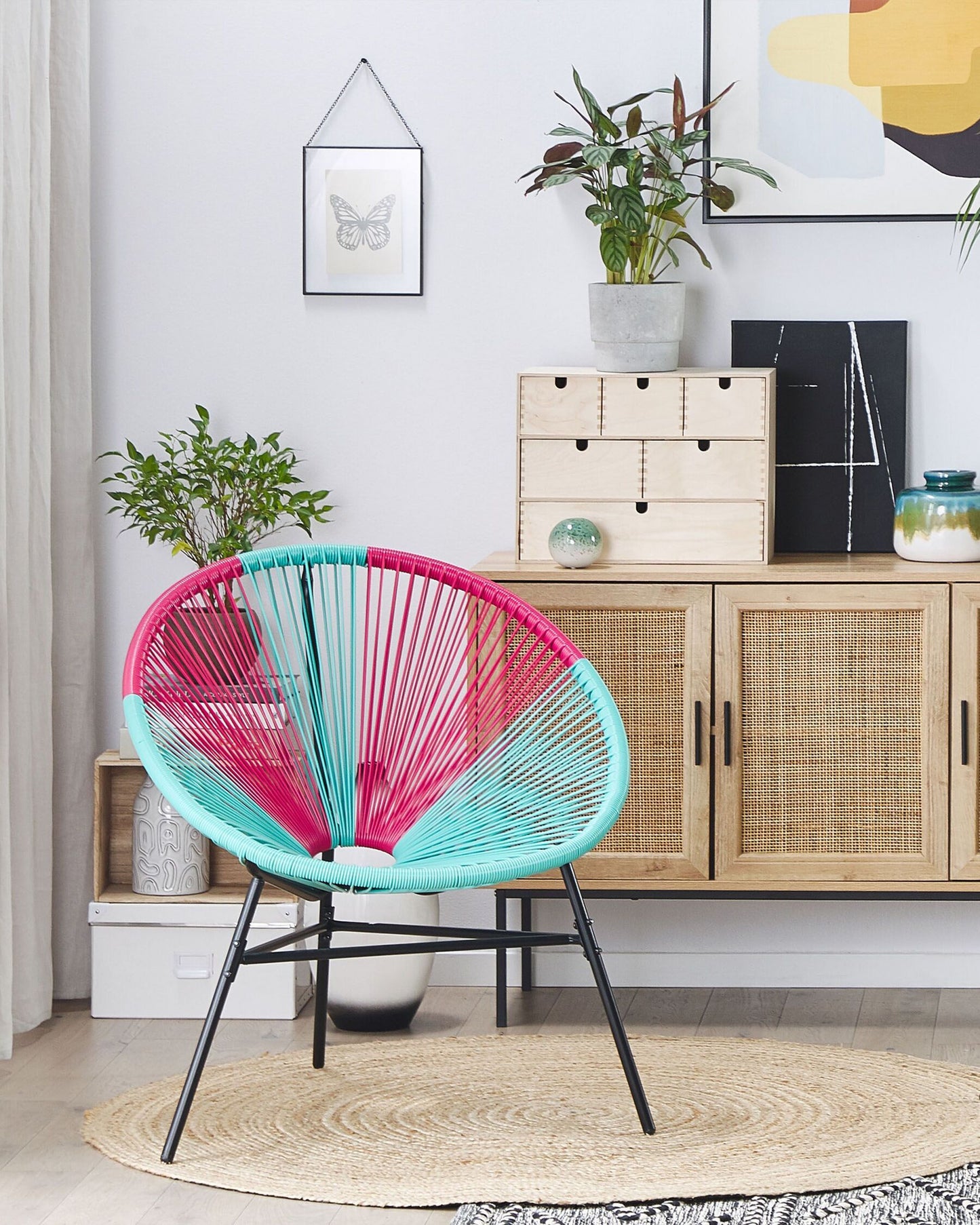 Set of 2 Garden Chairs ACAPULCO PE Rattan Turquoise