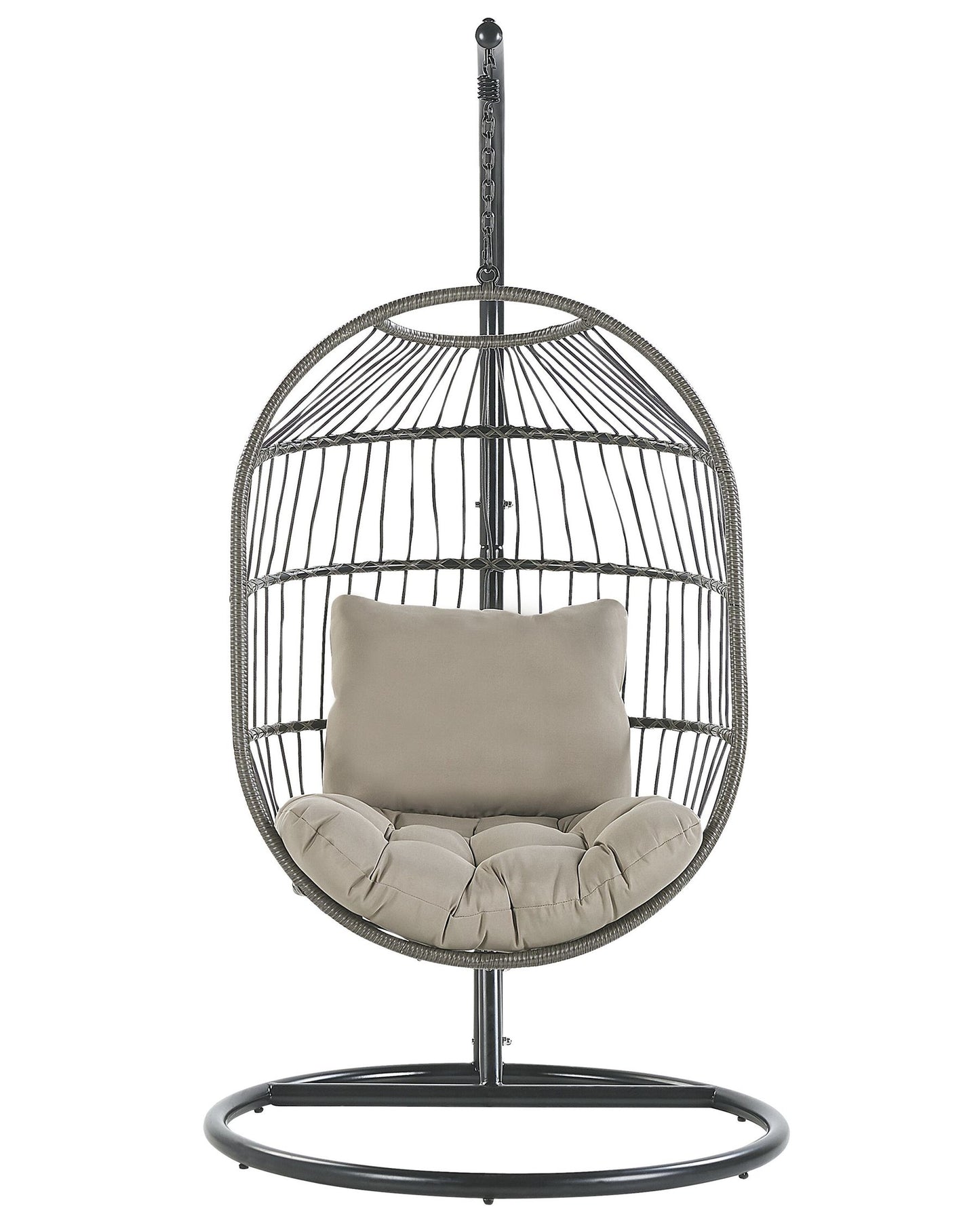Hanging Chair with Stand ALBA PE Rattan Black