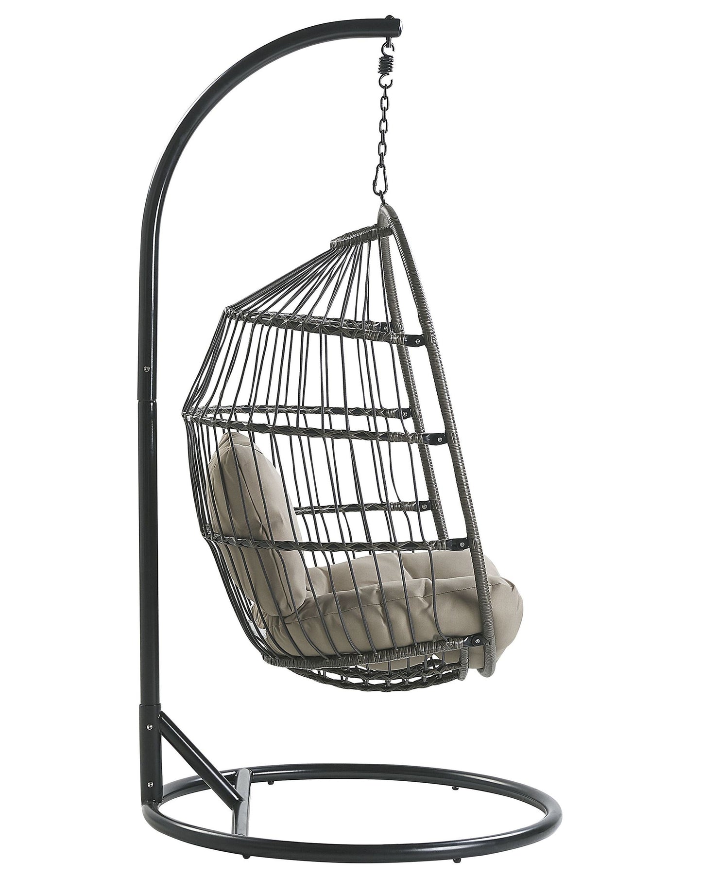 Hanging Chair with Stand ALBA PE Rattan Black