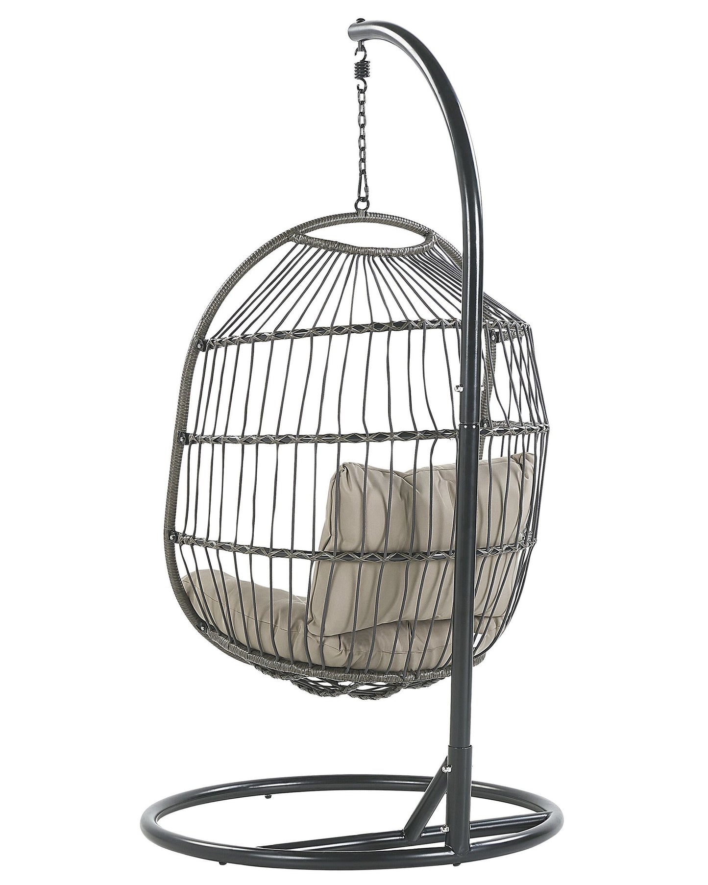 Hanging Chair with Stand ALBA PE Rattan Black