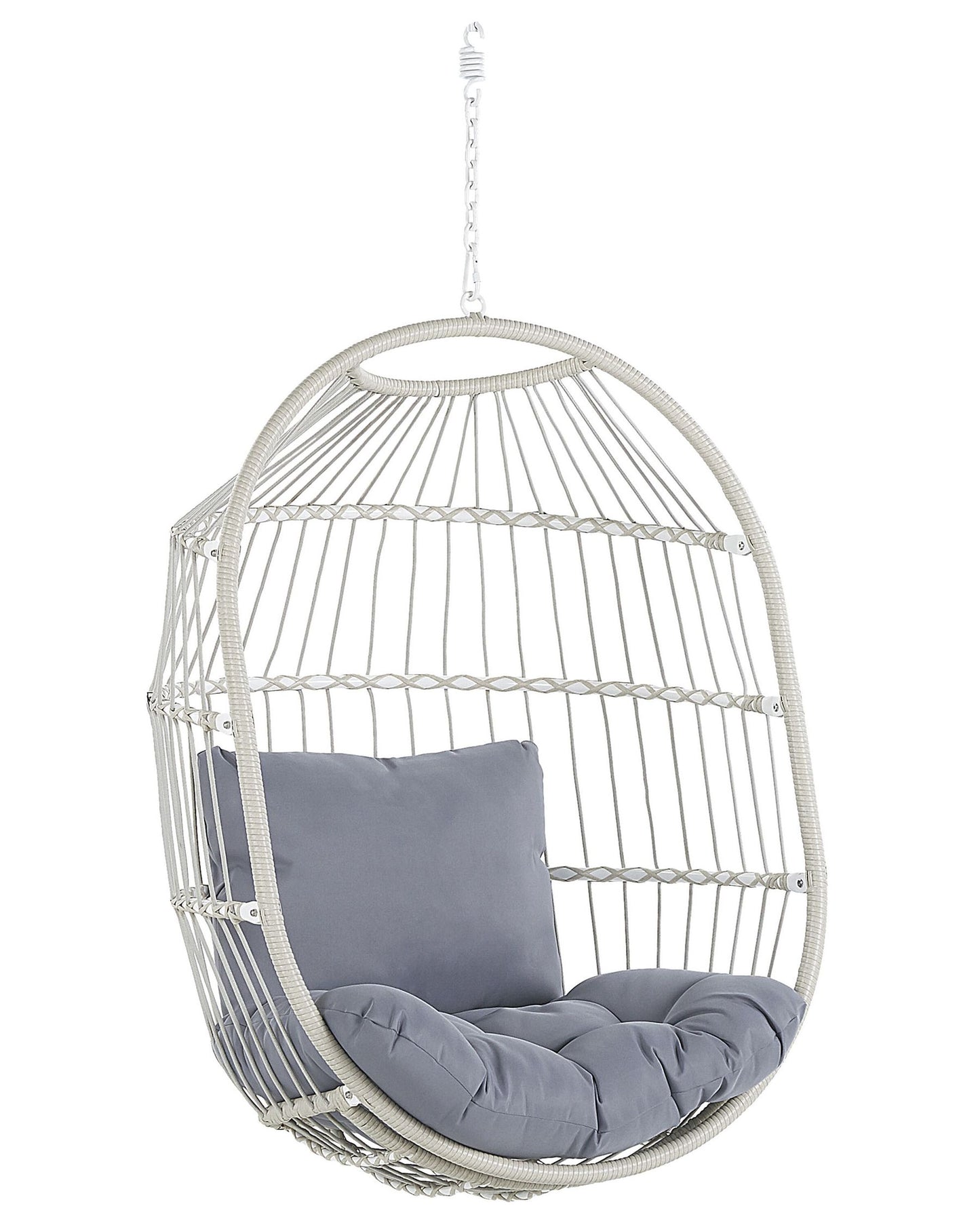 hanging chair with stand alba pe rattan white