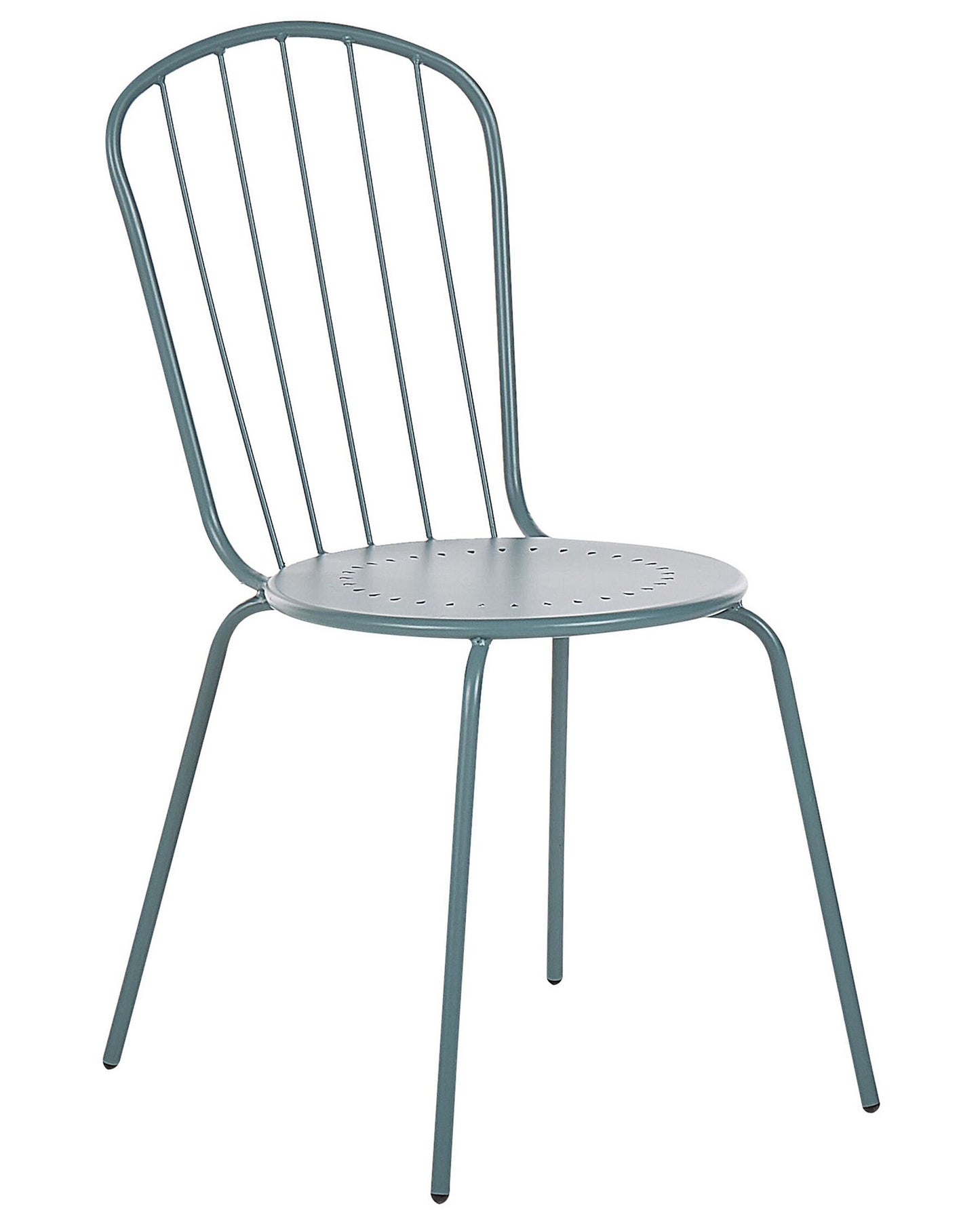 Set of 4 Garden Chairs CALVI Metal Light Blue