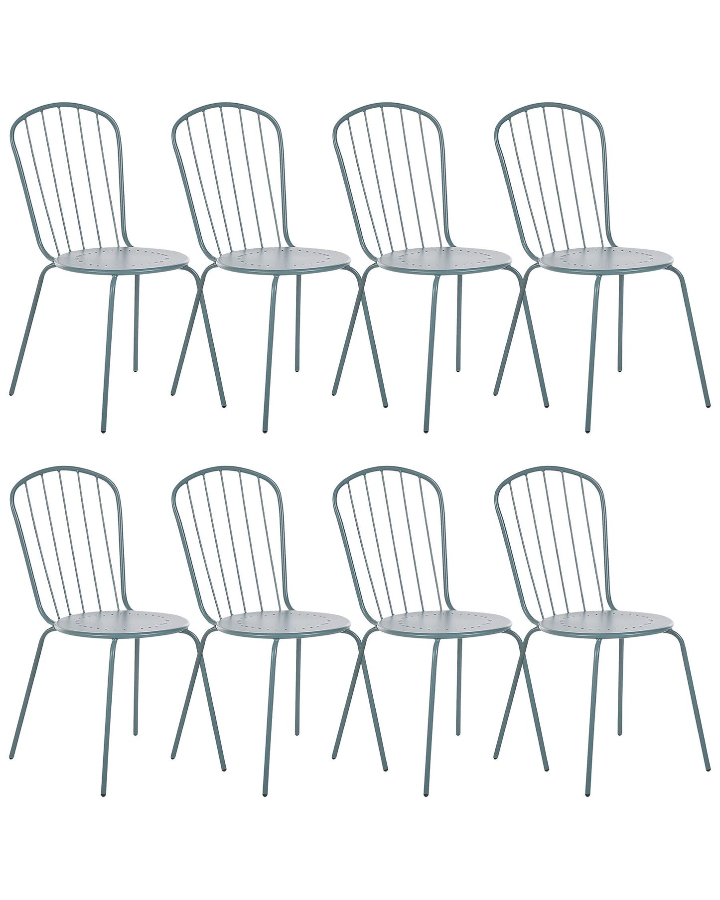 Set of 8 Chairs CALVI Metal Light Blue